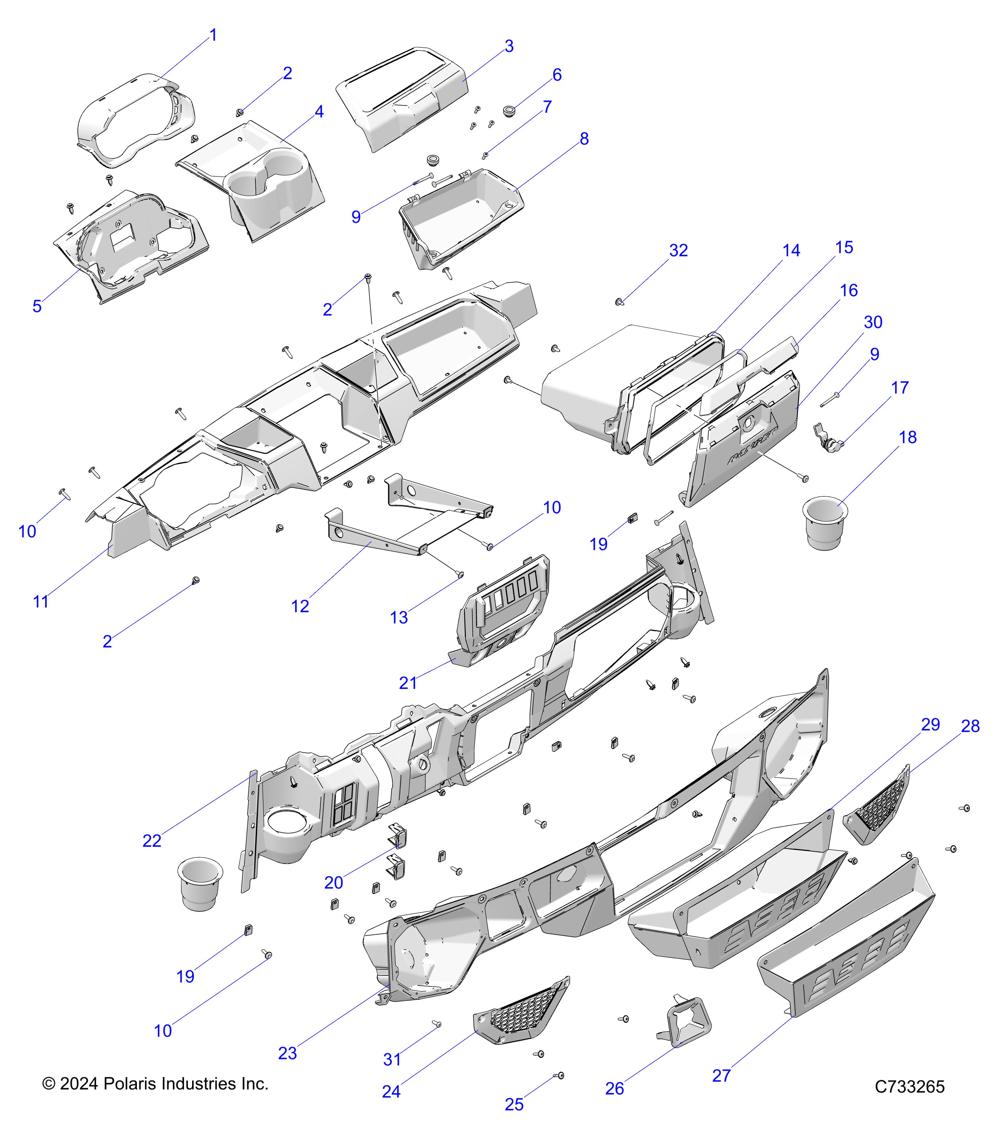 BODY, DASH - R25RSF99AY/AL (C733265)