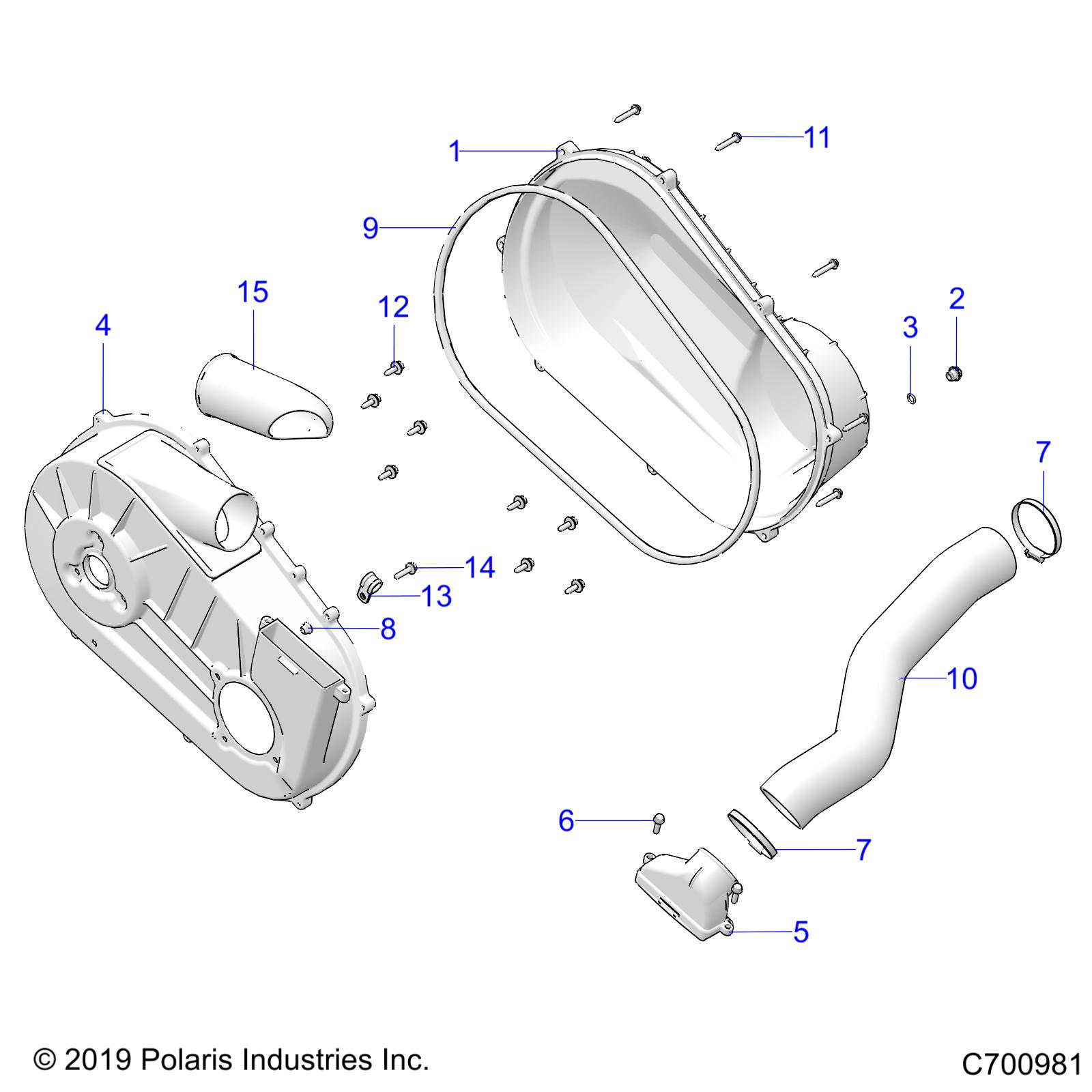 DRIVE TRAIN, CLUTCH COVER and DUCTING - Z20CHA57K2 (C700981)