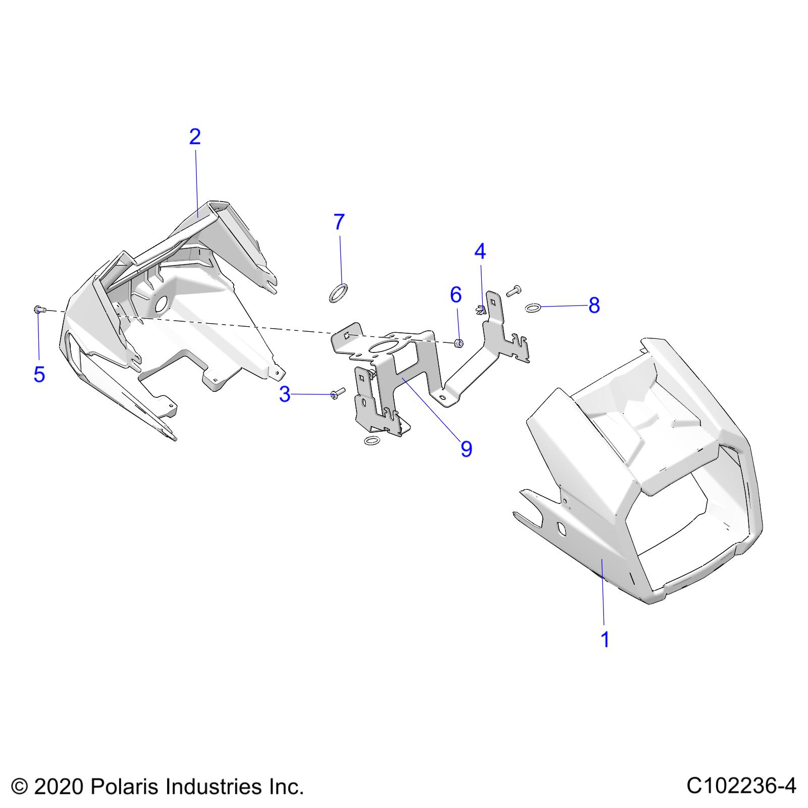 BODY, HEADLIGHT POD - A21SJE57AX/BX (C102236-4)