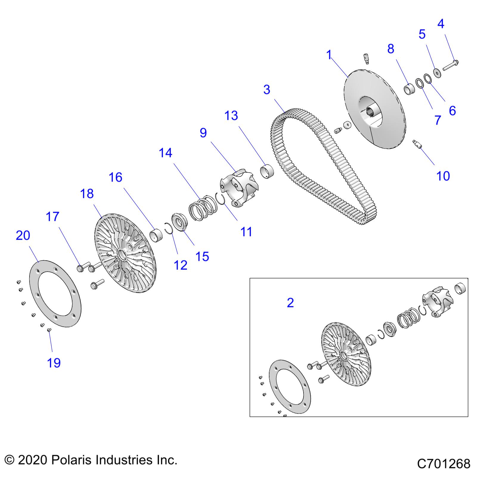 DRIVE TRAIN, SECONDARY CLUTCH - R21RSM99AG (C701268)