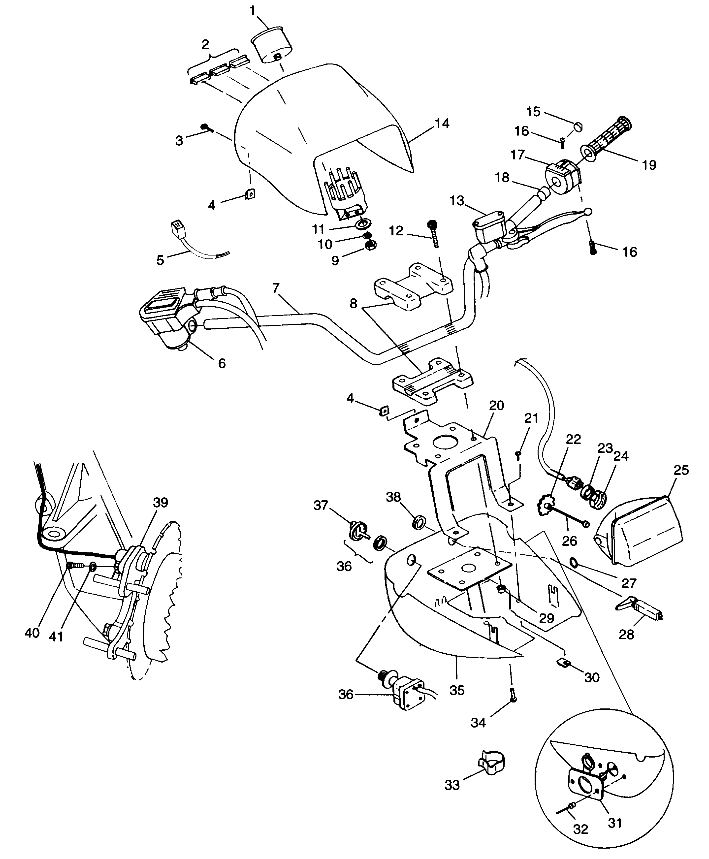 HANDLEBAR and HEADLIGHT POD - A99CH50AC (4952455245b013)