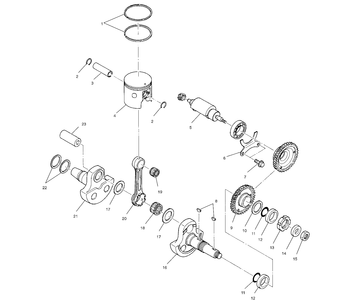 PISTON and CRANKSHAFT - A99BG38CB (4952505250d003)