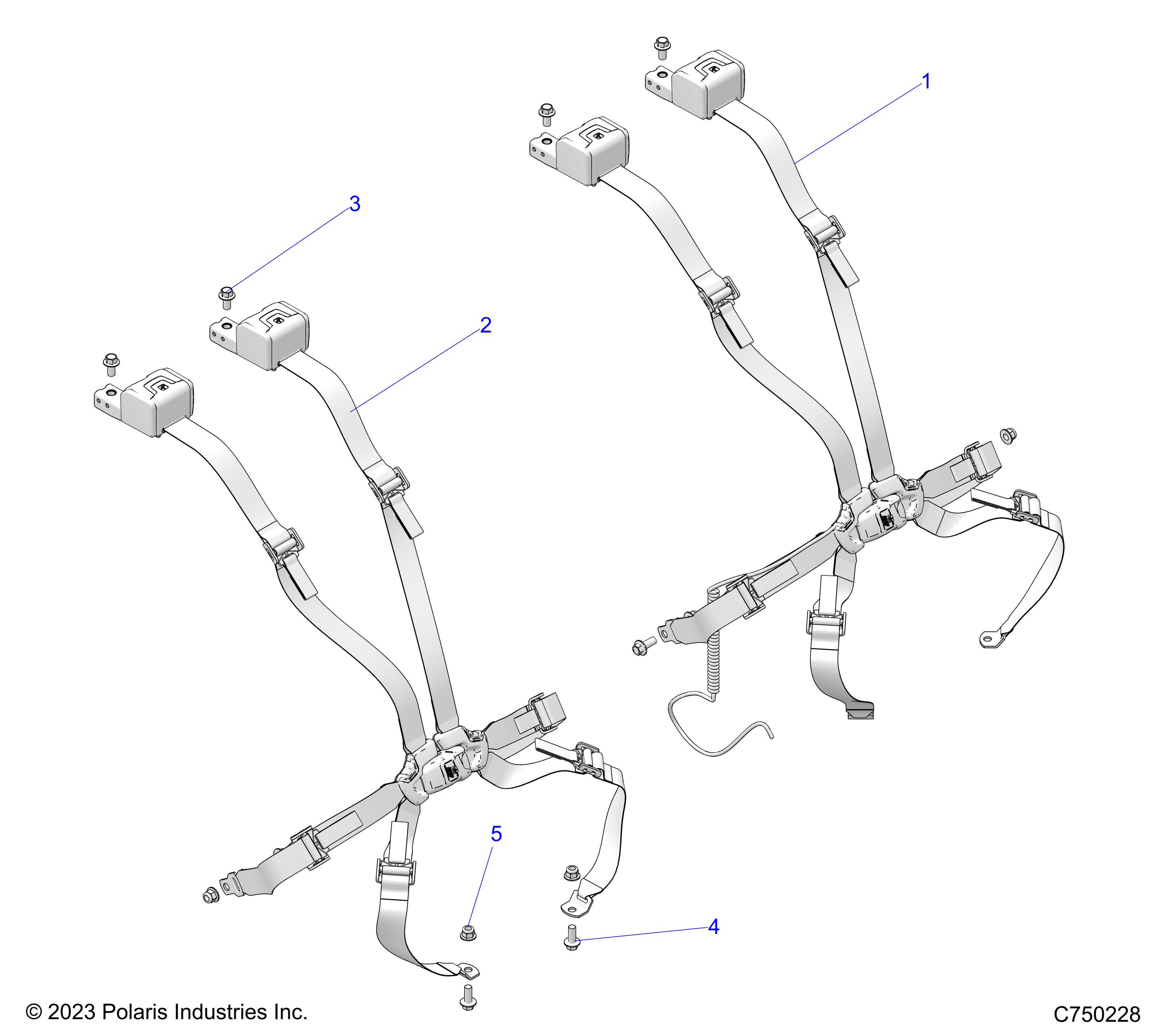 BODY, SEAT BELT MOUNTING, FRONT, 2 POINT - Z25RPP2KBL (C750228)