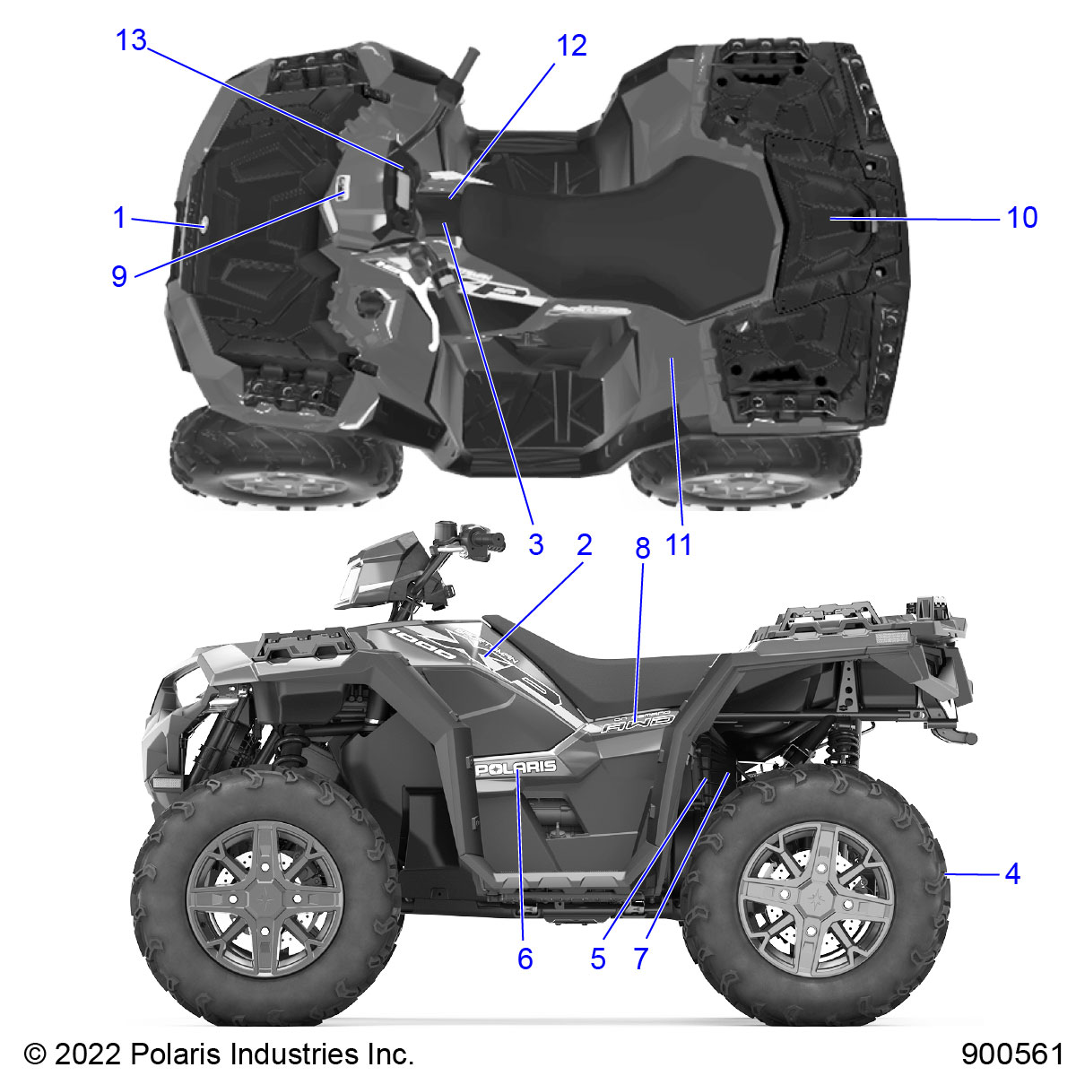 BODY, DECALS - A23SXE95PG/PK (900561-01)