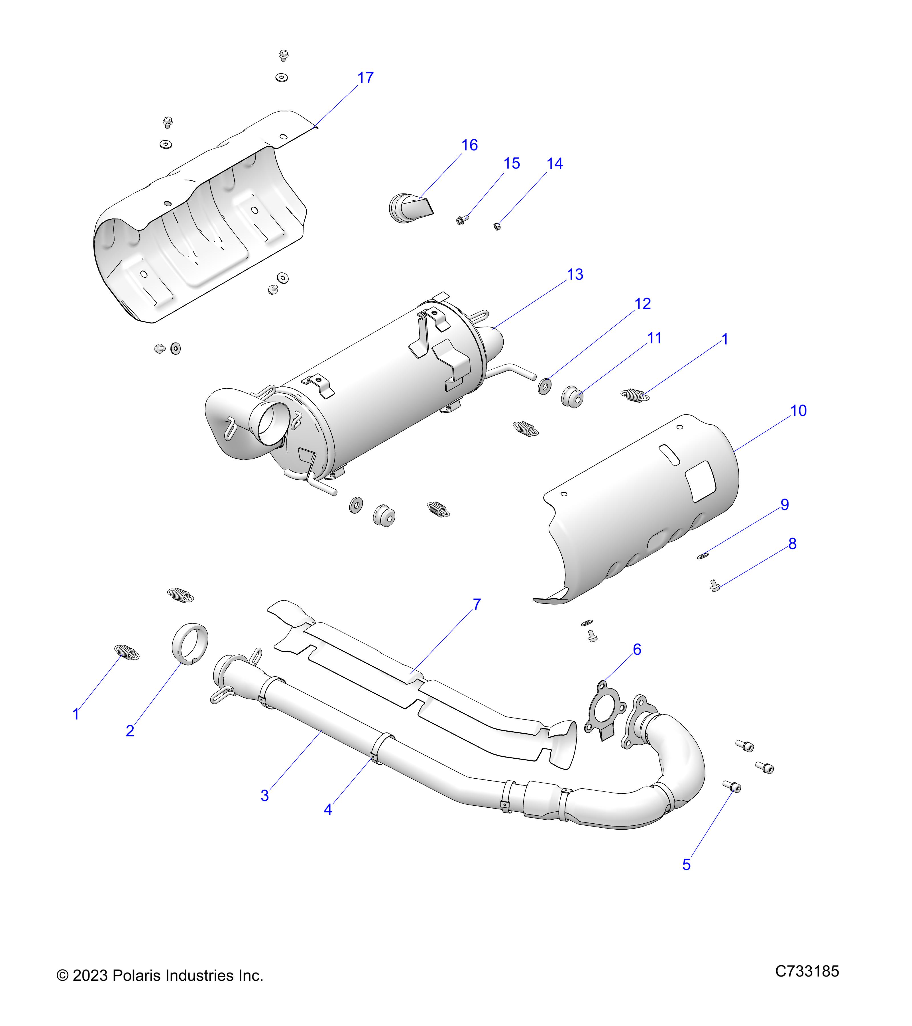 ENGINE, EXHAUST SYSTEM - R24MAA57B1 (C733185)