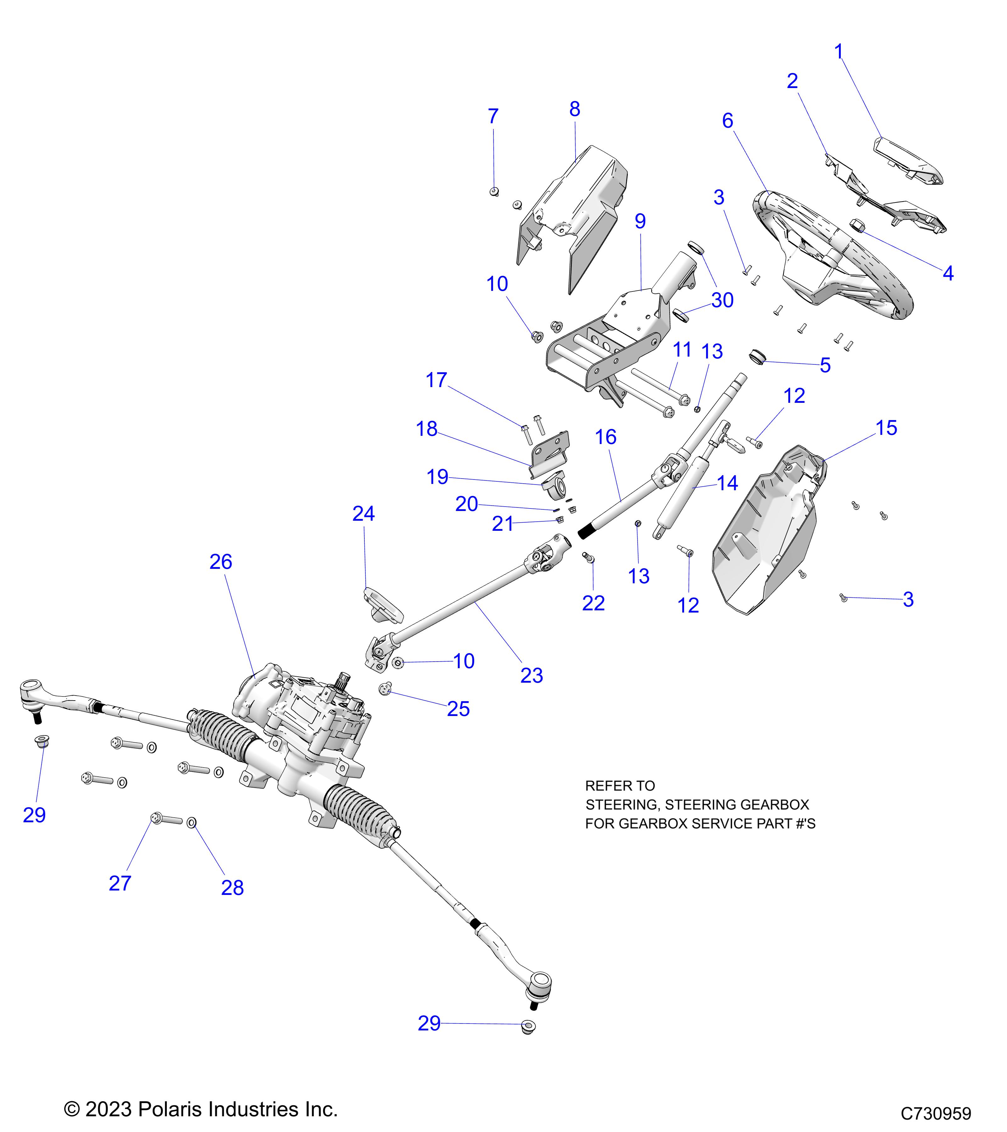 STEERING, STEERING ASM - R24X6E1RAH/BH (C730959)