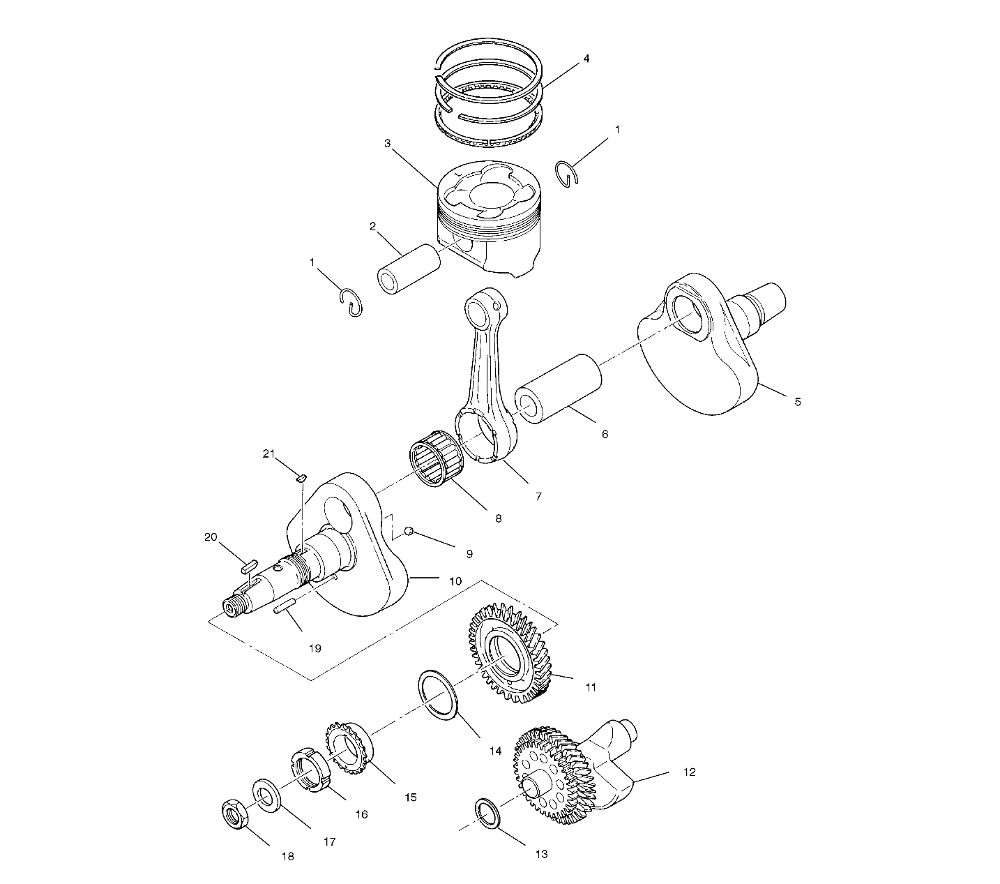 CRANKSHAFT and PISTON - A00CH46CA (4954785478D006)