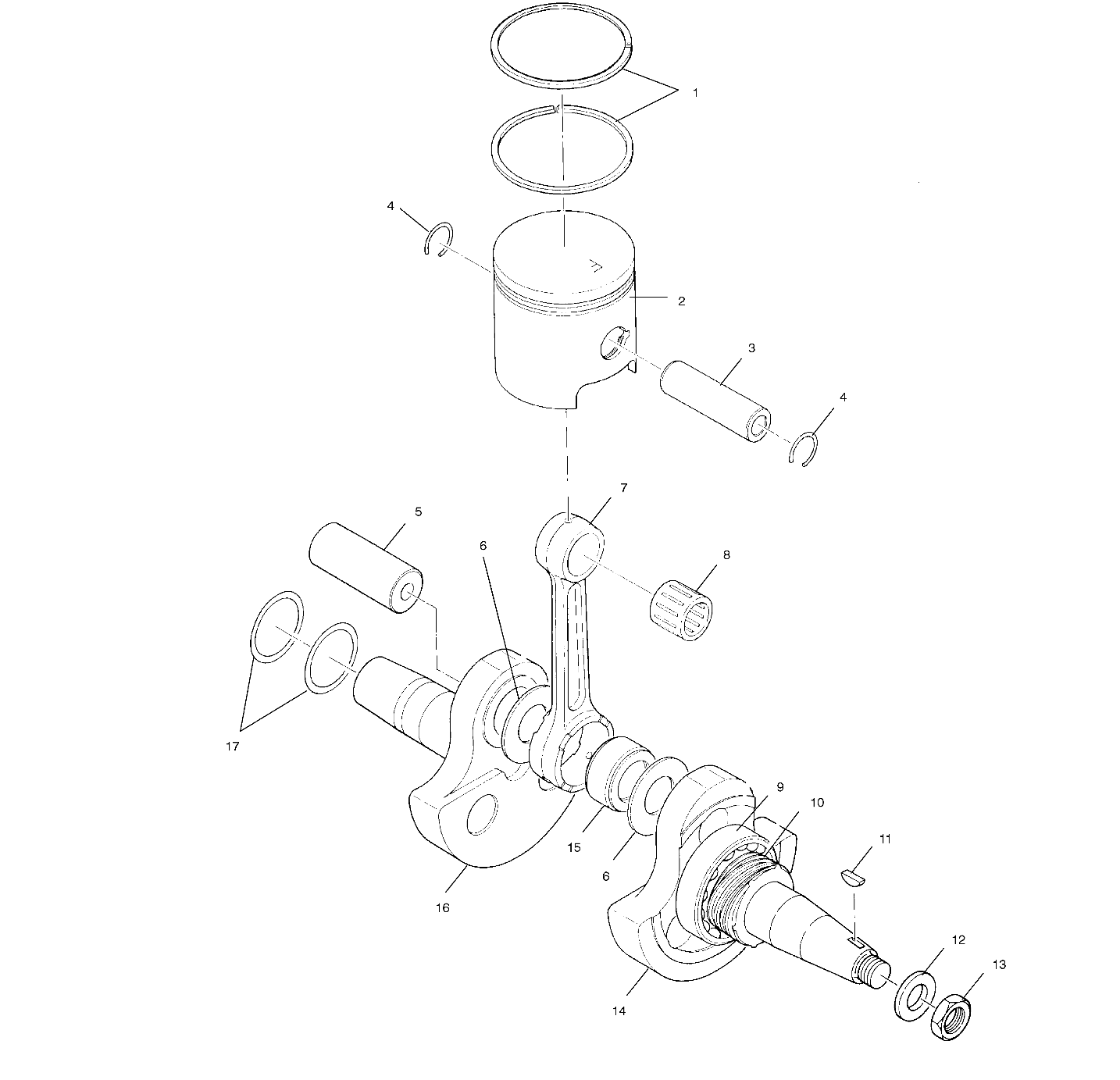 CRANKSHAFT and PISTON - A00BA25CA (4954825482C010)