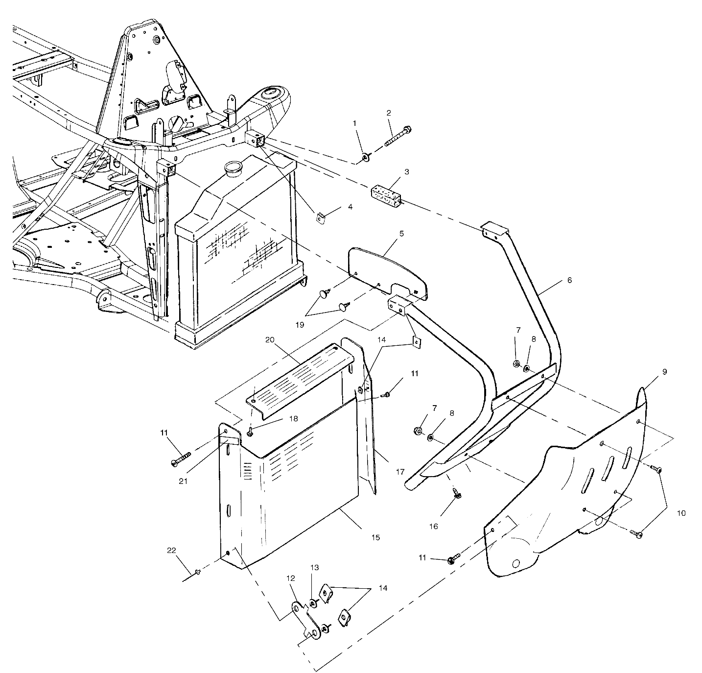 FRONT BUMPER and SHIELDS - A00BA38CA (4954835483A007)