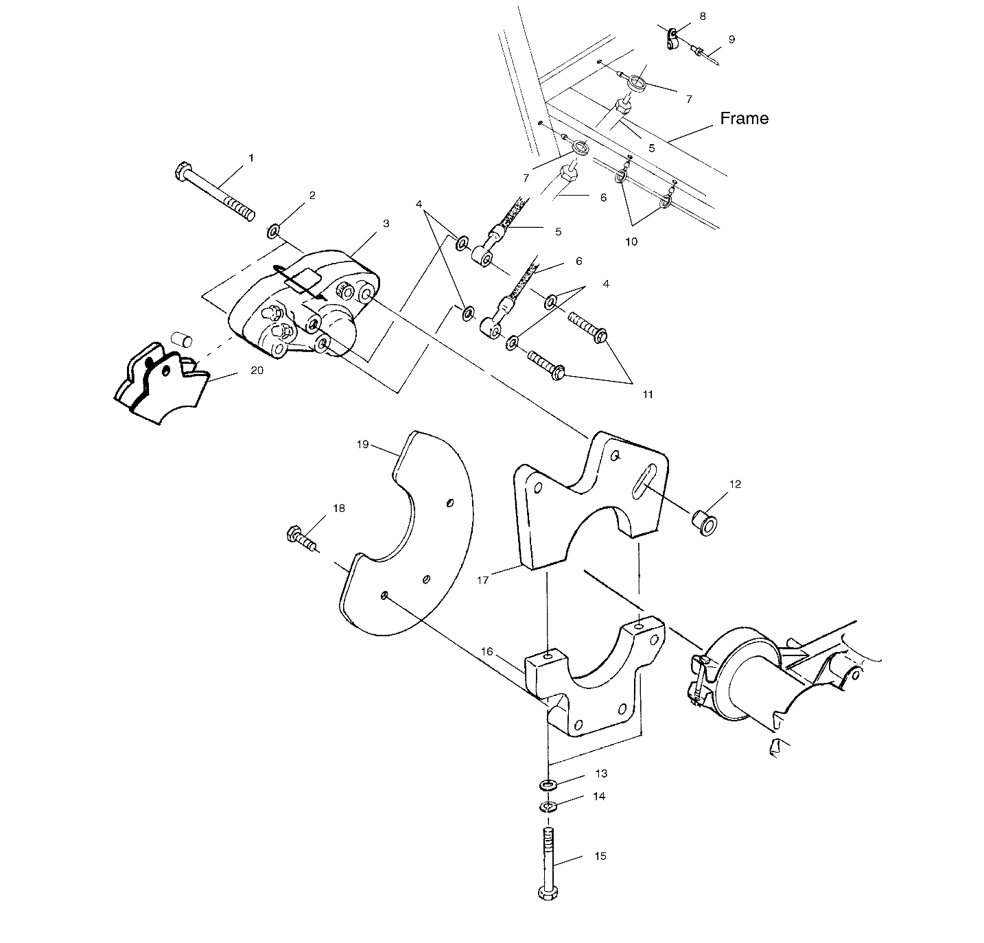 REAR CALIPER MOUNTING - A00BA38CA (4954835483B012)