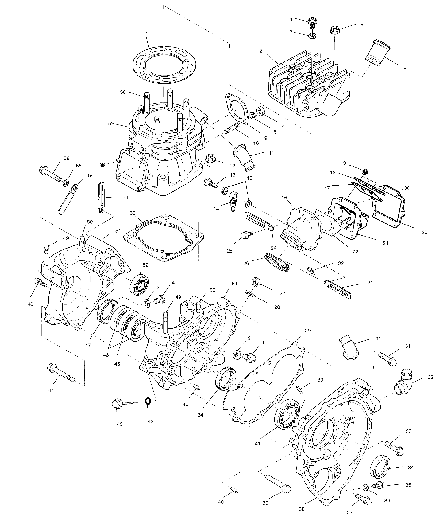 CRANKCASE and CYLINDER - A00BA38CA (4954835483C013)