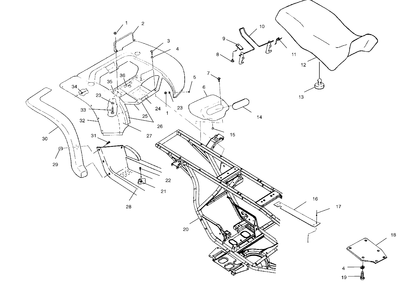 REAR CAB and SEAT - A00CG38CA (4954875487A006)