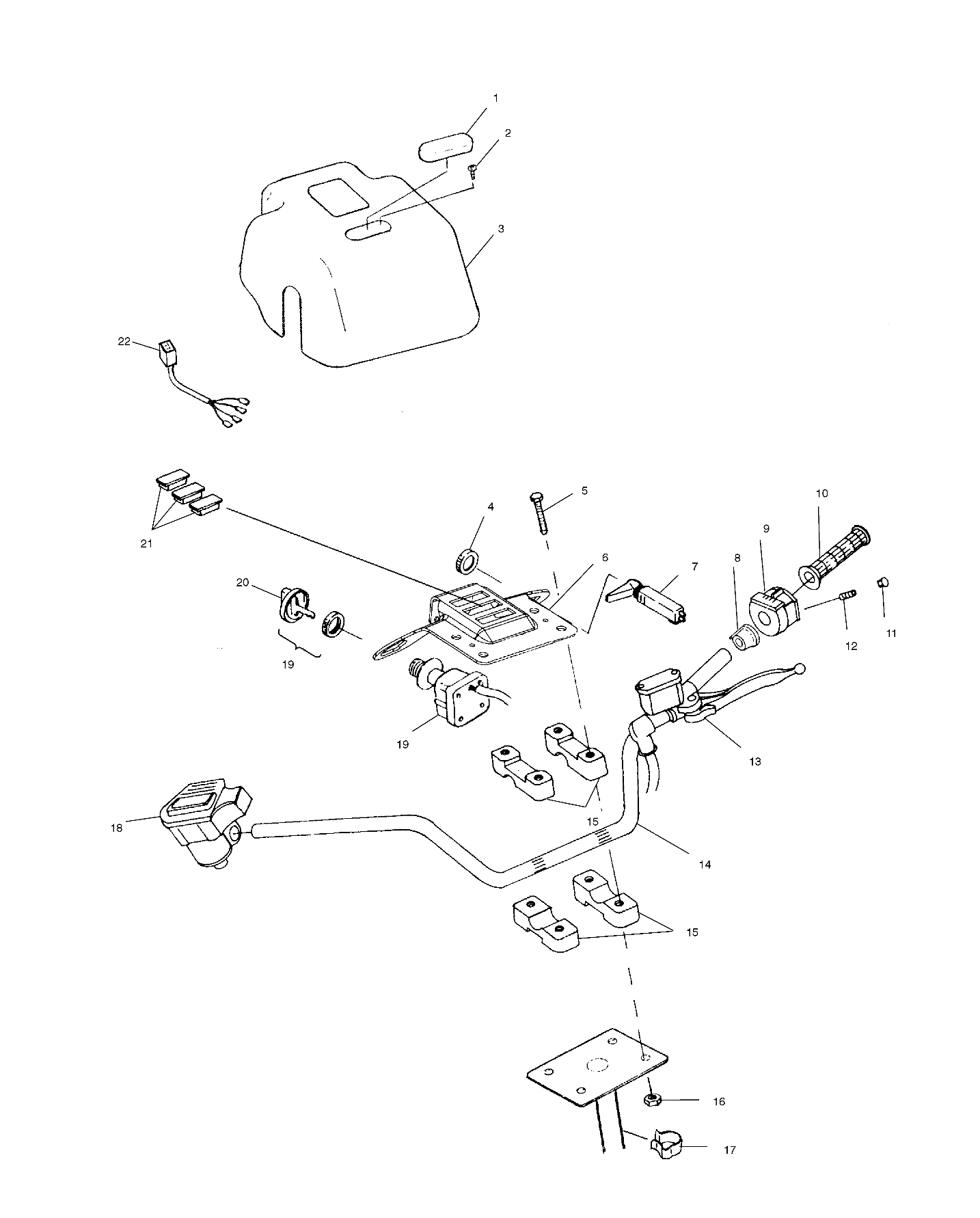 HANDLEBAR and HEADLIGHT POD - A00CK32AA (4954895489B011)