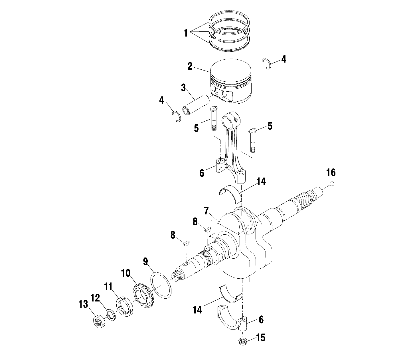 CRANKSHAFT and PISTON - A00CK32AA (4954895489C010)