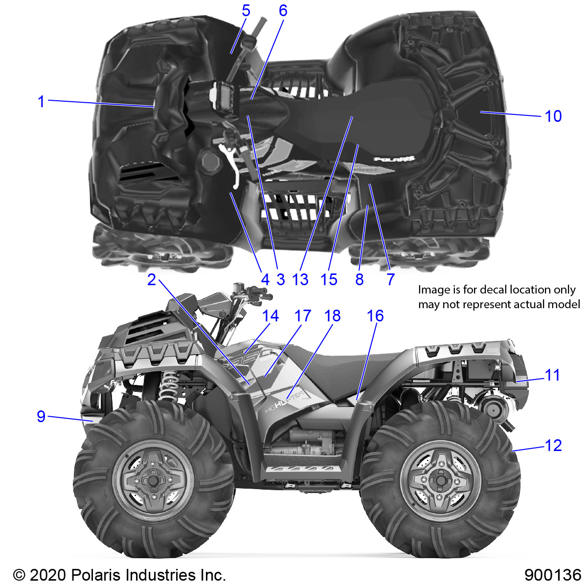 BODY, DECALS - A20SXN85A8/CA8 (900136-01)