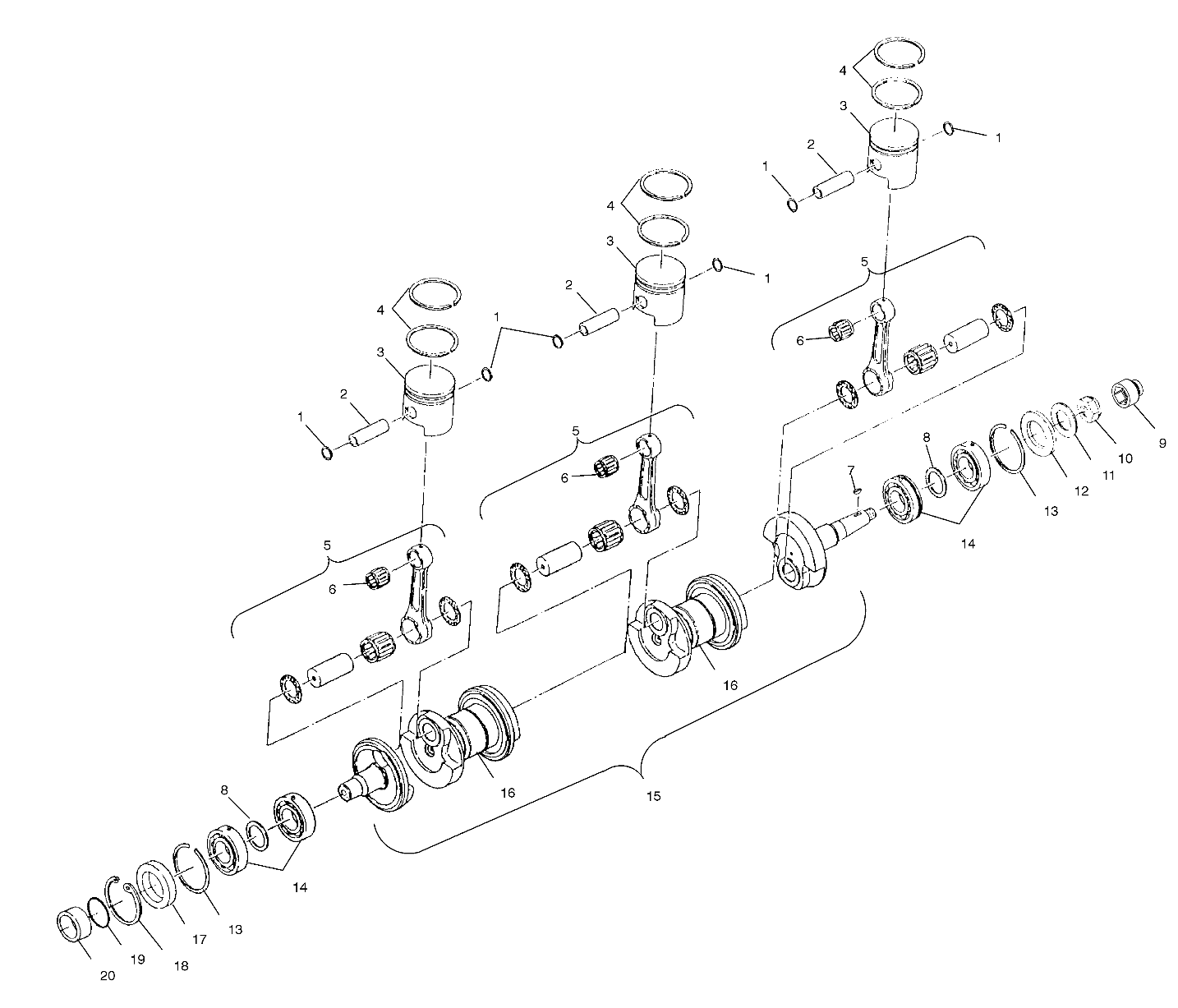 CRANKSHAFT and PISTON - W005099I (4955775577C005)