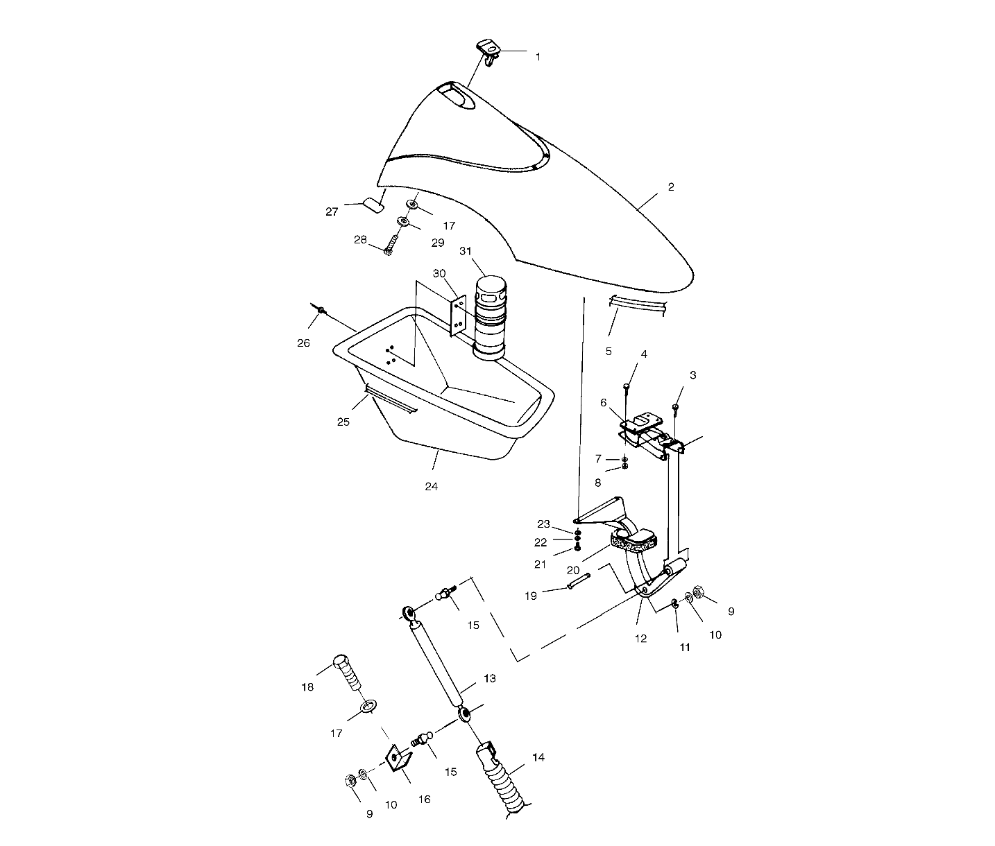 FRONT STORAGE COMPARTMENT - W004999D (4955805580A008)