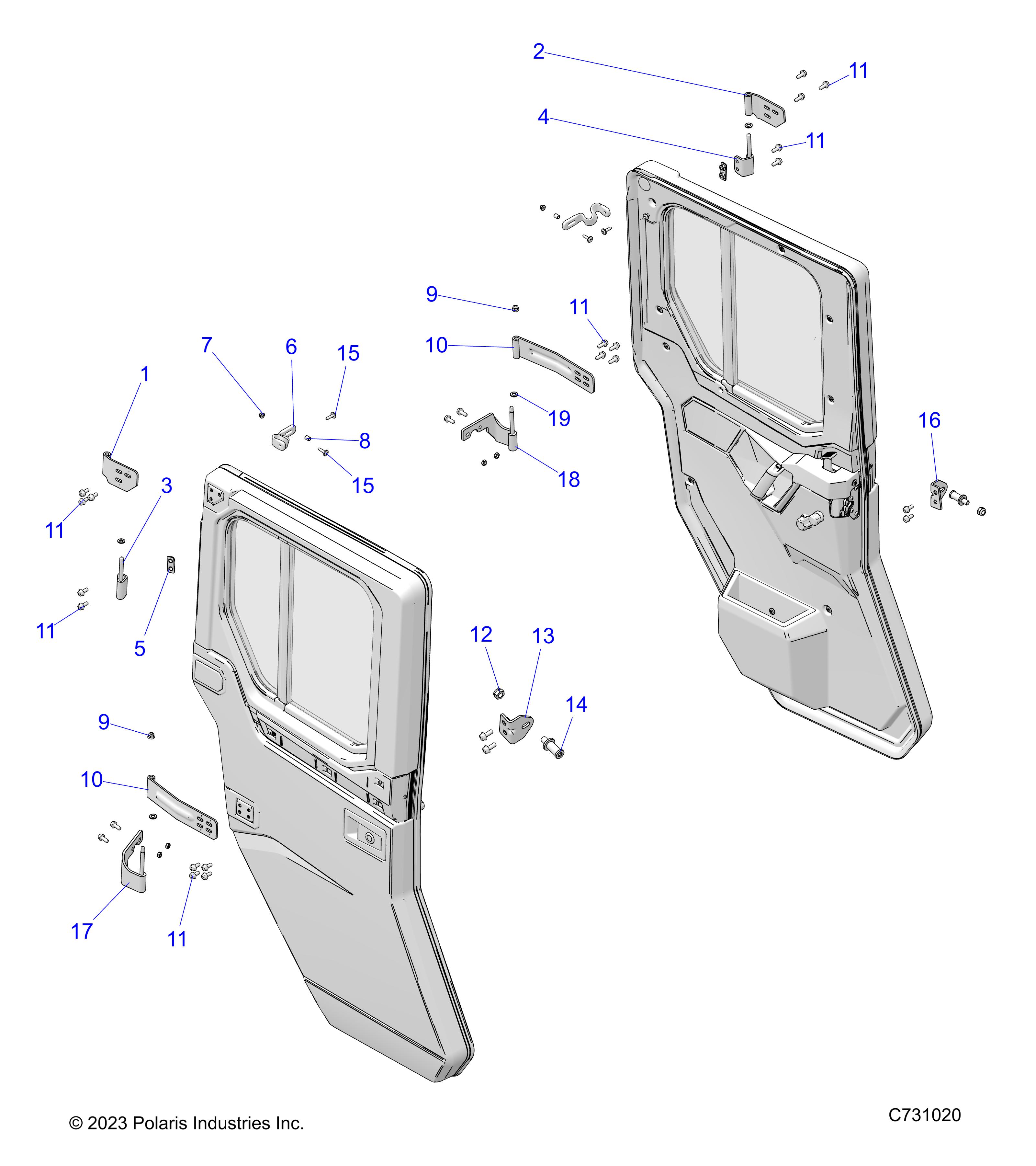 BODY, DOOR, REAR, MOUNTING - R22RSY99A9/AC/AM/AS/B9/BC/BM/BS/1A9/AC/AM/AS/B9/BC/BM/BS (C731020)