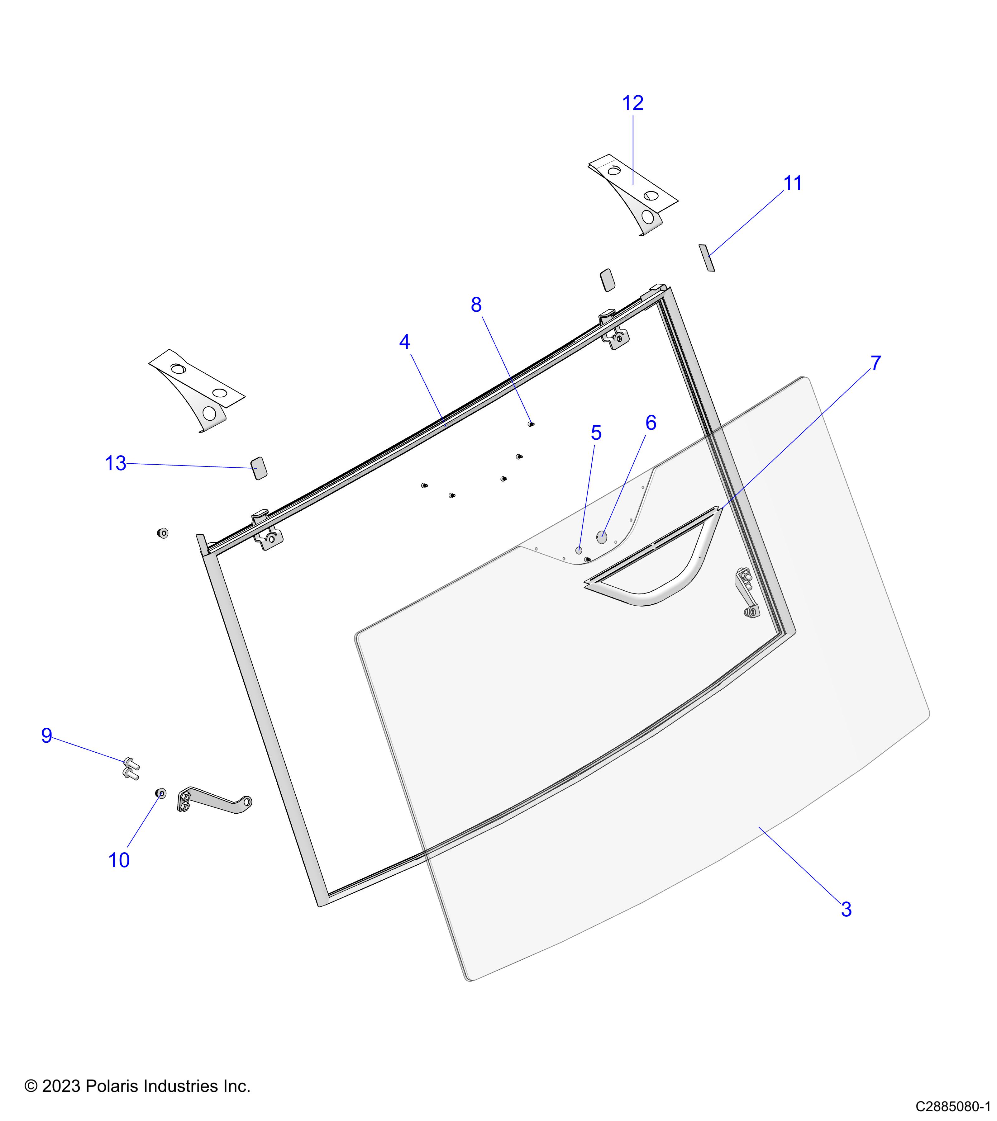 BODY, WINDSHIELD, GLASS W/WIPER - D24M4U57B4/W57B4 (C2885080-1)