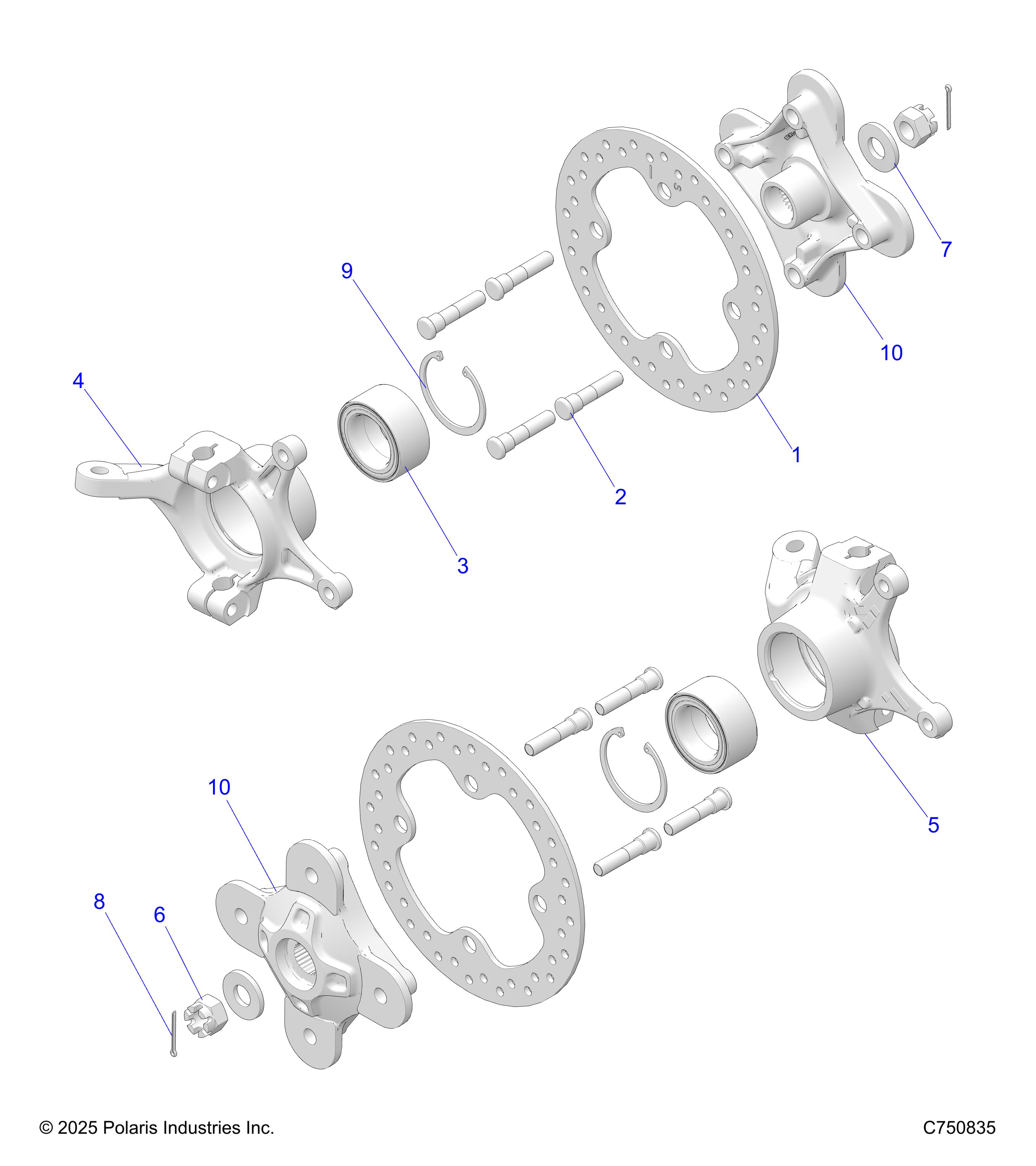 SUSPENSION, FRONT CARRIER AND HUB- Z24NMF99AR/AM/BR/BM (C750835)