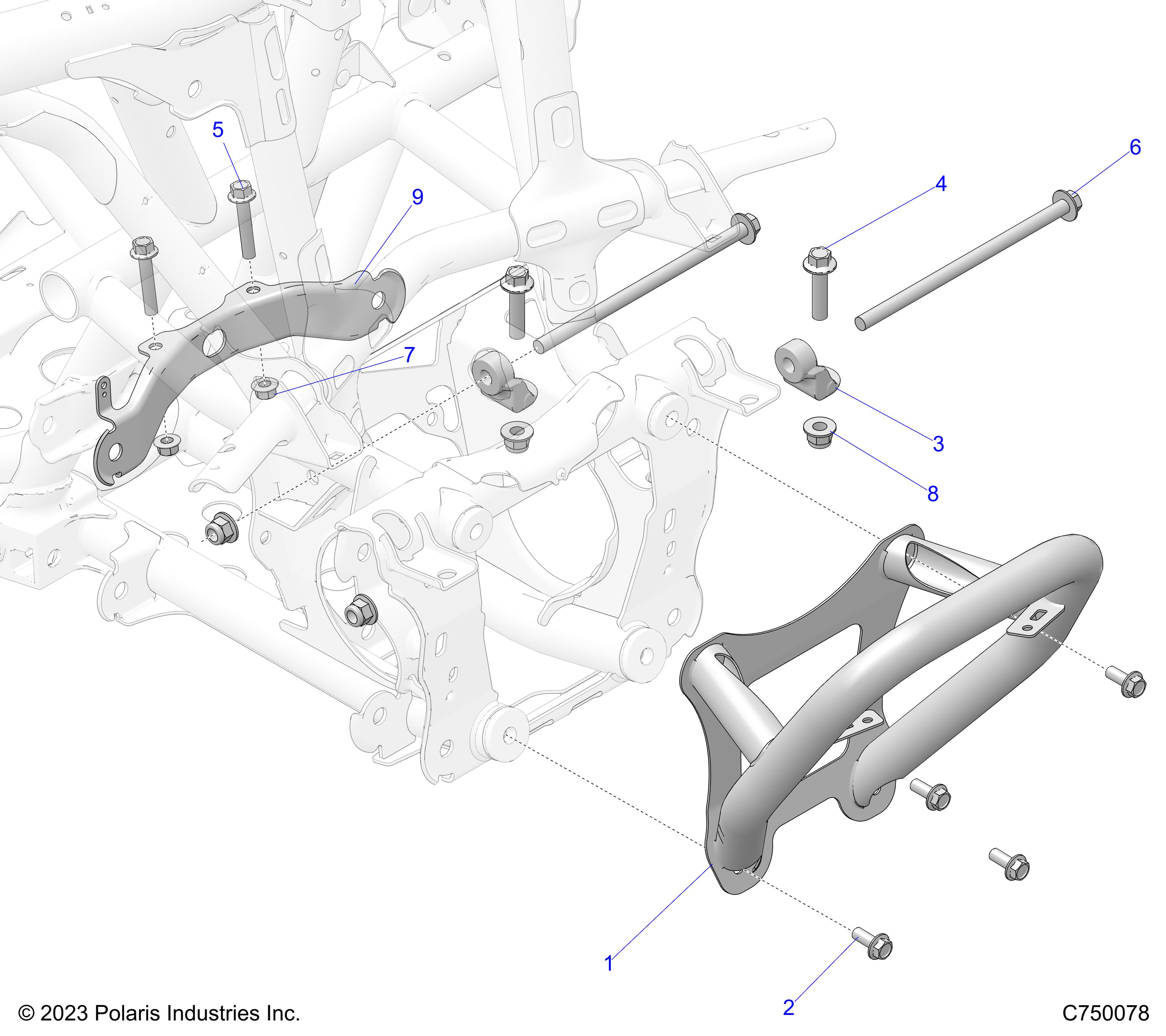 CHASSIS, FRONT GEARCASE AND BUMPER MOUNTING - Z25S4D92AA/AL/BA/BF/AF/BL (C750078)