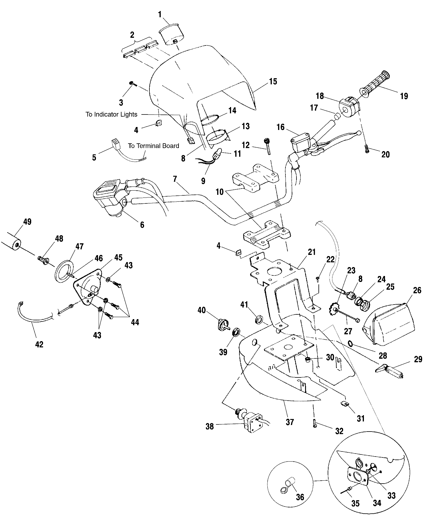 HANDLEBAR and HEADLIGHT POD - A00CH33AA (4957715771B013)