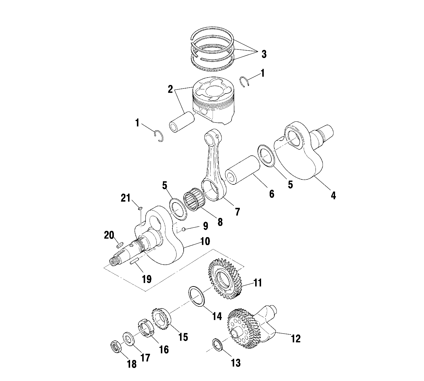 CRANKSHAFT and PISTON - A00CH33AB (4957715771D004)