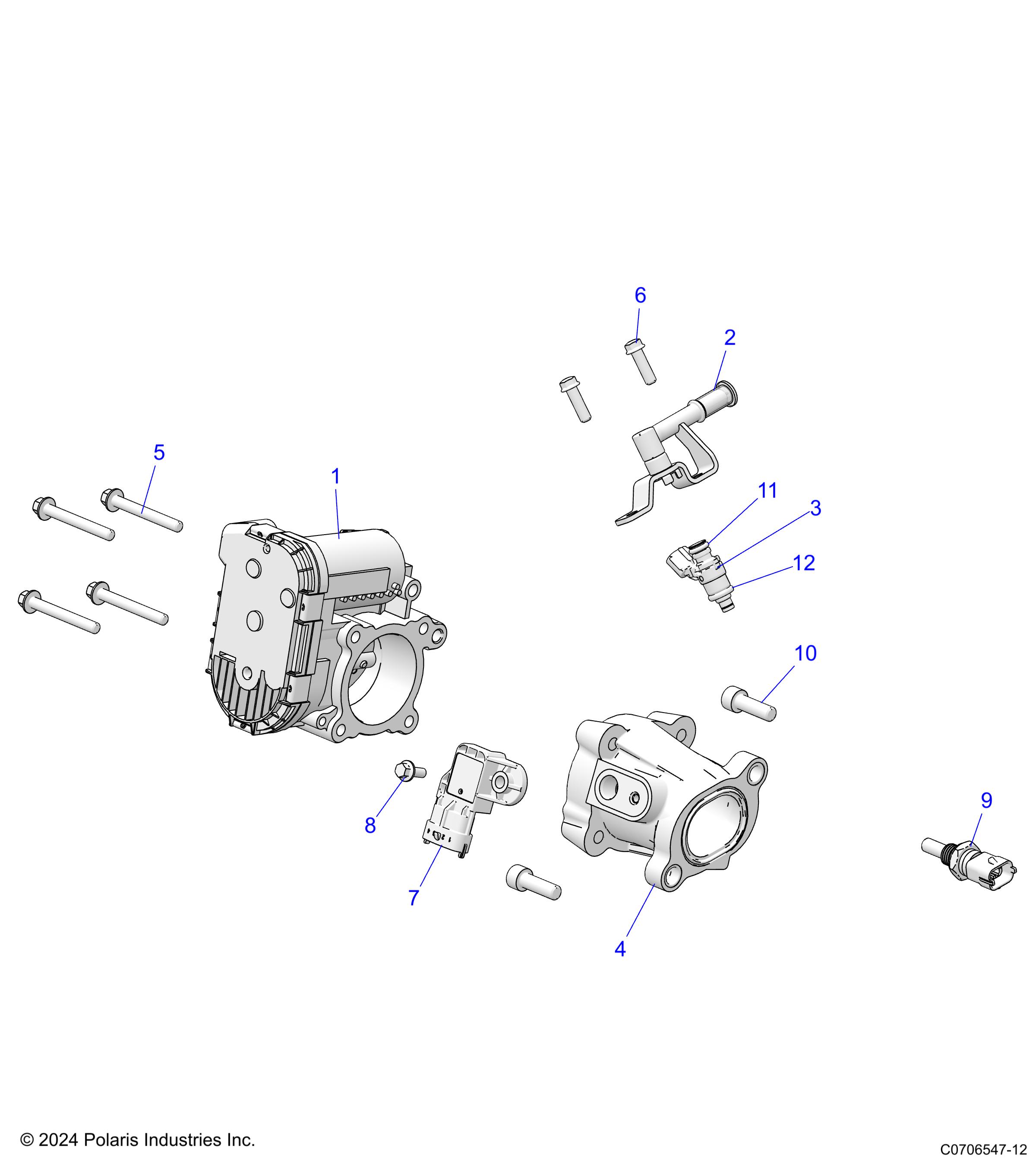 ENGINE, THROTTLE BODY, FUEL RAIL and INJECTOR - D25M2A57B4/G57B4/U57B4/W57B4 (C0706547-12)