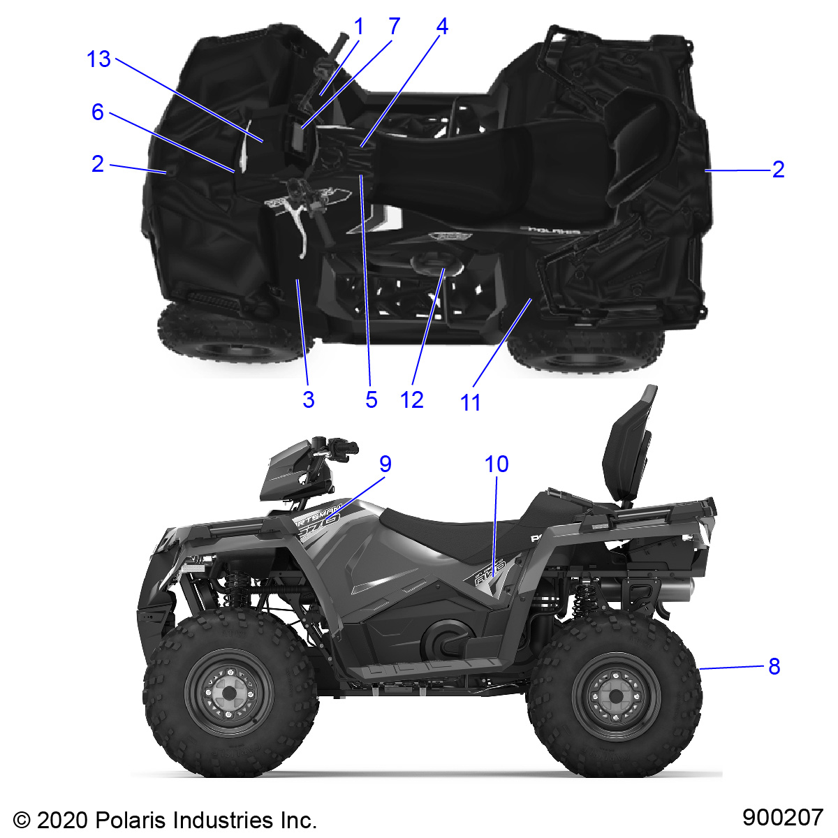 BODY, DECALS - A22SDE57P4 (900207-01)