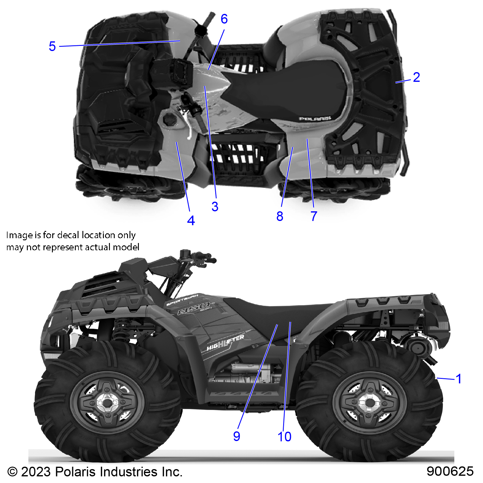 BODY, DECALS STANDARD - A23SXN85A4 (900625)