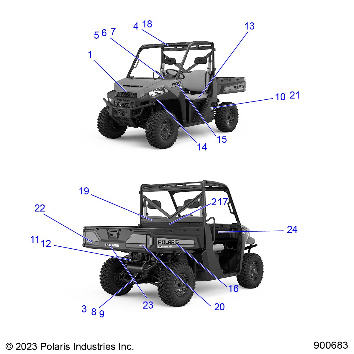 BODY, DECALS - D24P2AD4B4/ED4B4/FD4B4/GD4B4/UD4B4/VD4B4/WD4B4/YD4B4 (900683-01)