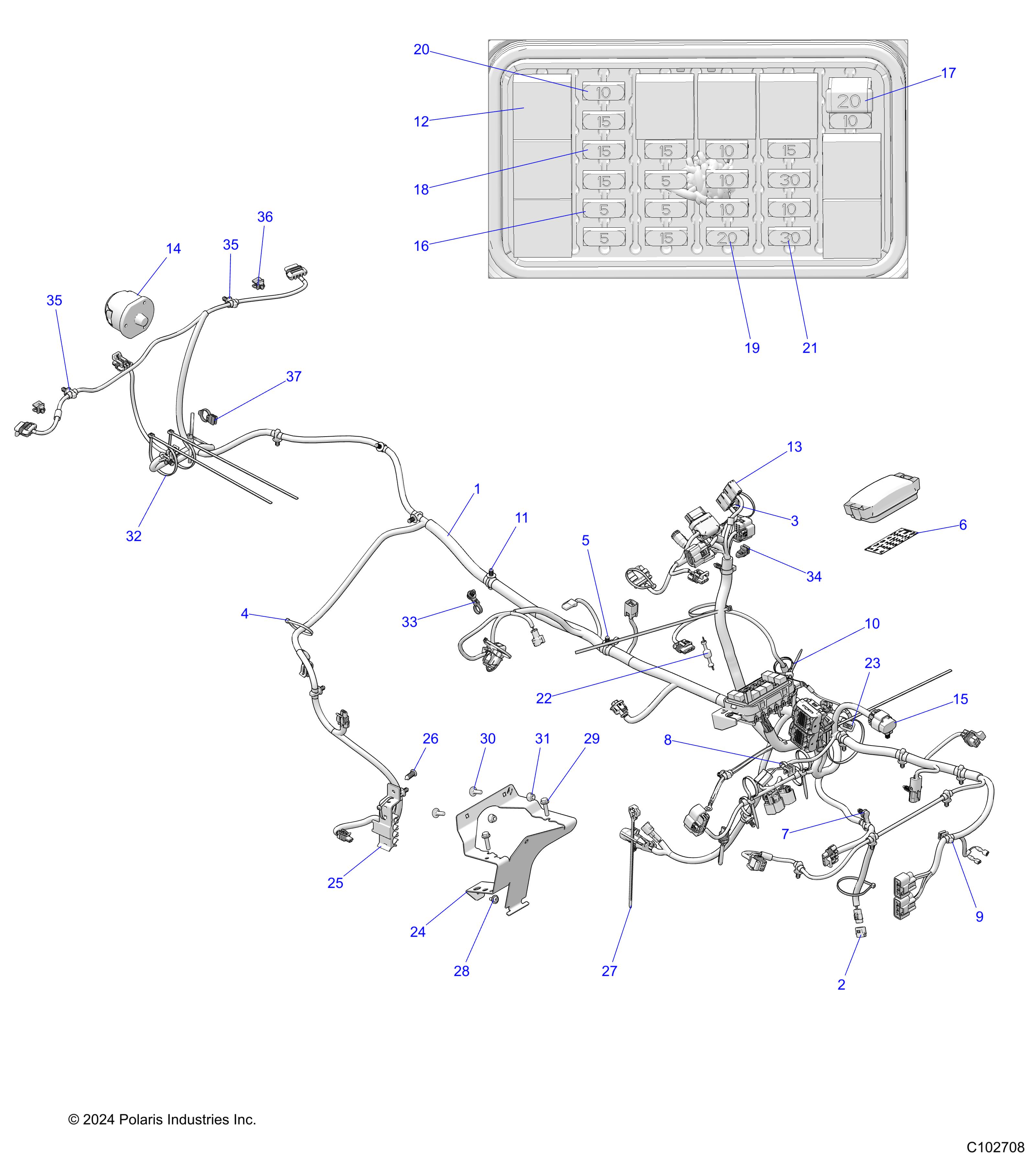 ELECTRICAL, MAIN WIRE HARNESS - A25SHE57FH/CH (C102708)