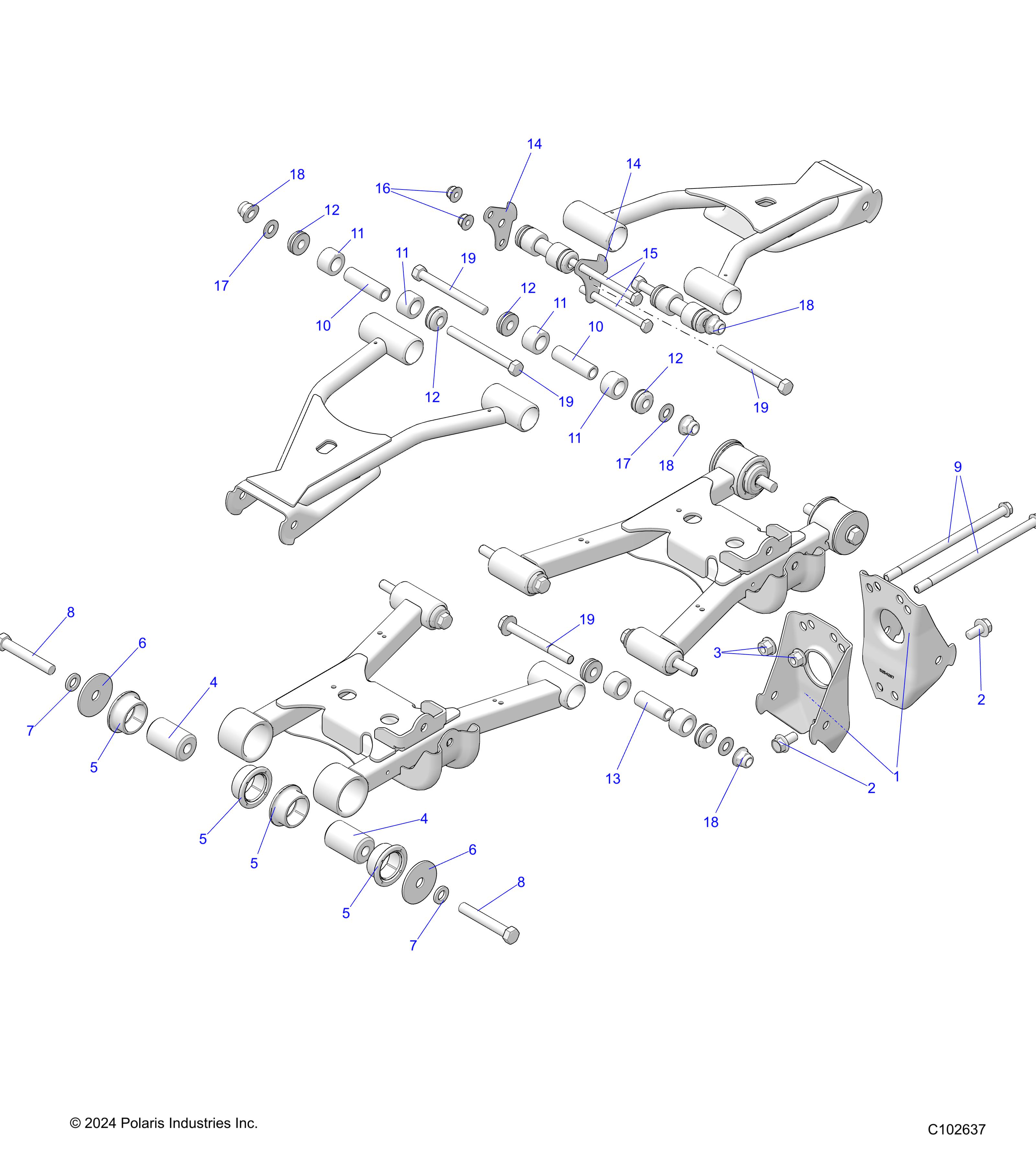 SUSPENSION, MIDDLE CONTROL ARM MOUNTING - A25SKE57C1/CK (C102637)