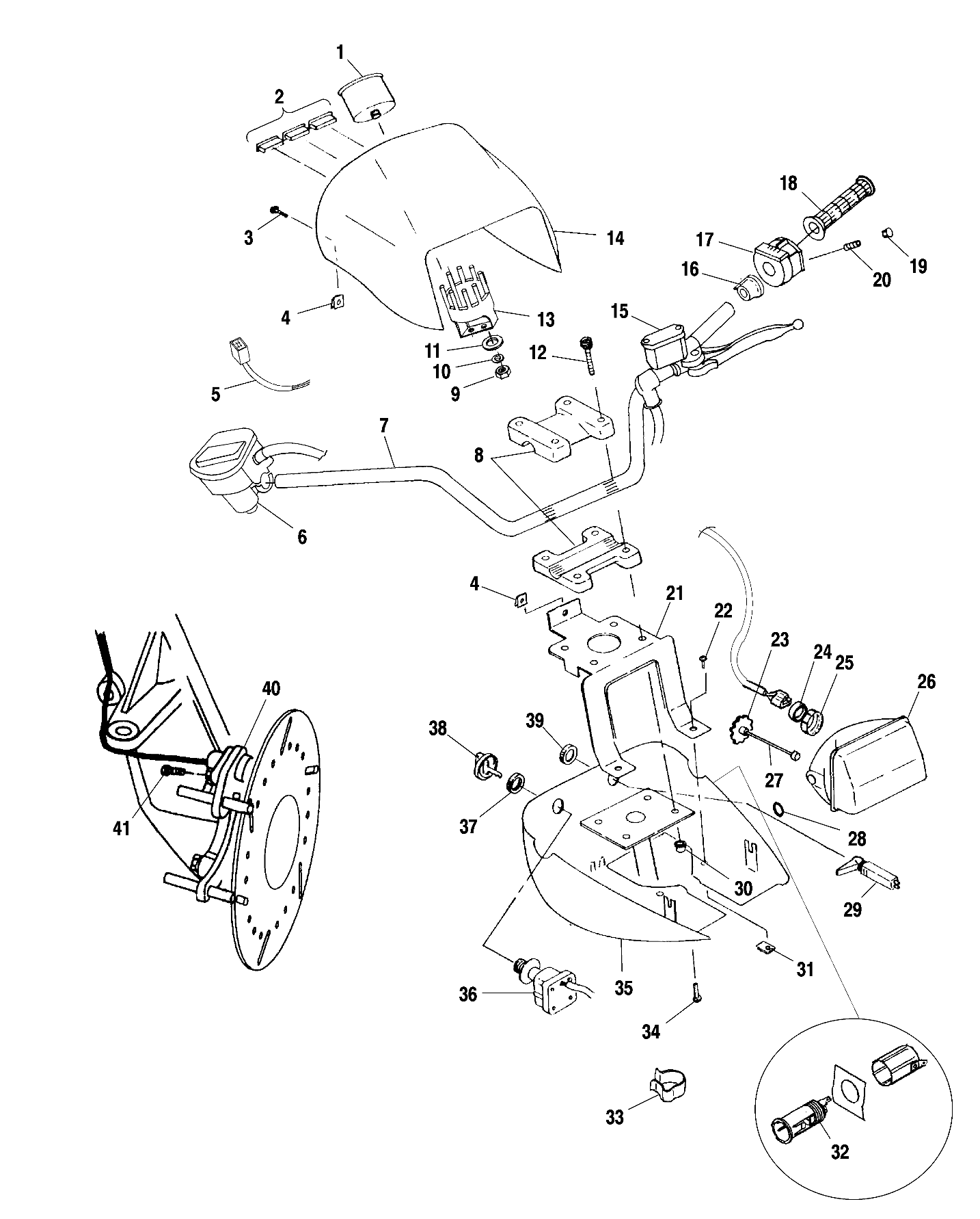 HANDLEBAR and HEADLIGHT POD - A00CH33AC (4959905990B013)