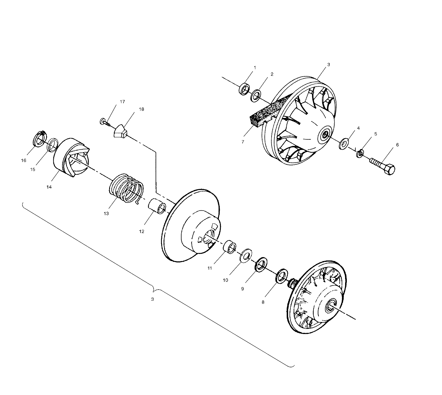 DRIVEN CLUTCH - A00CH33AC (4959905990C005)