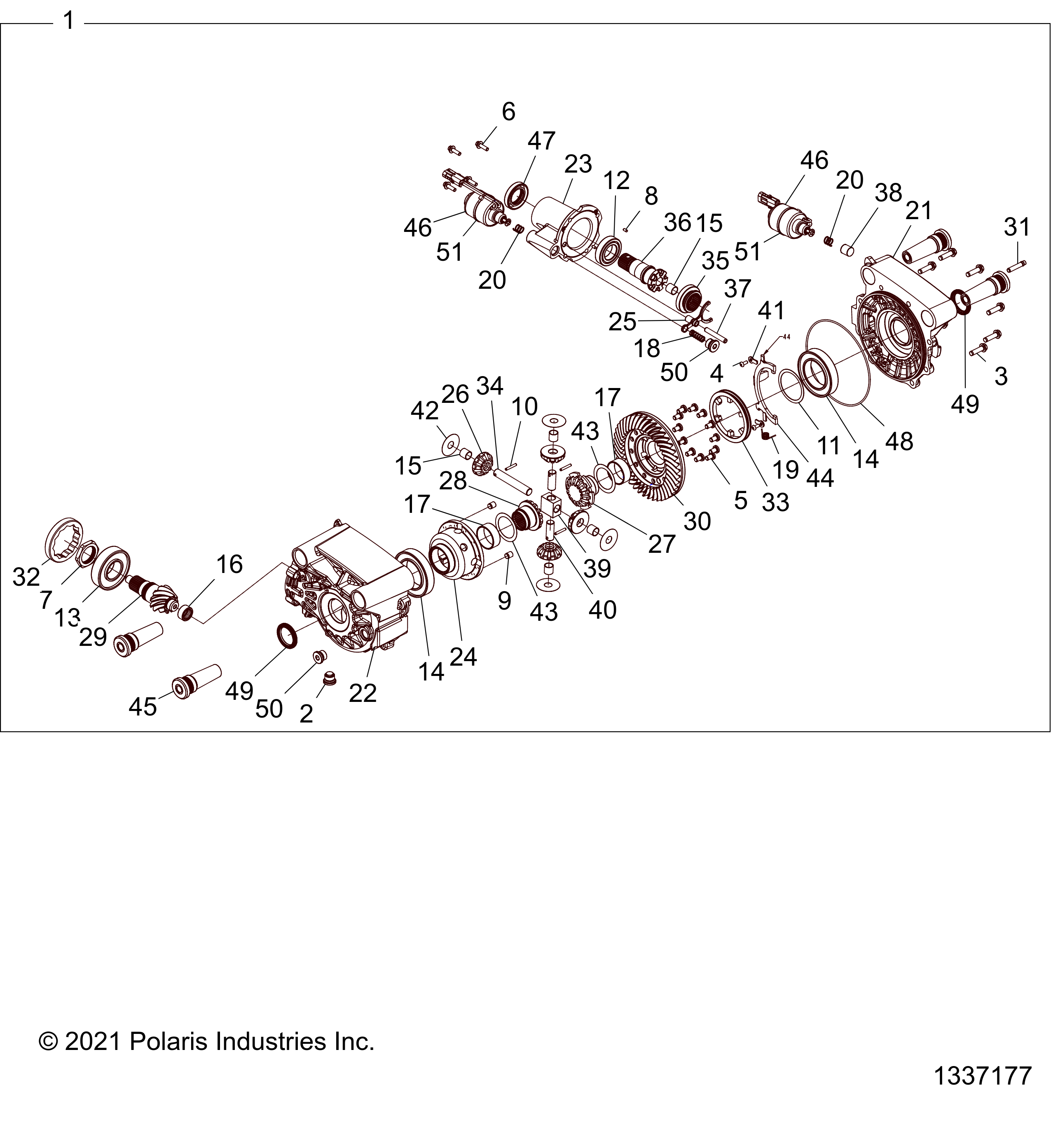 DRIVE TRAIN, GEARCASE, FRONT, INTERNALS  - Z23RGD2KAJ/AK/BJ/BK (1337177)