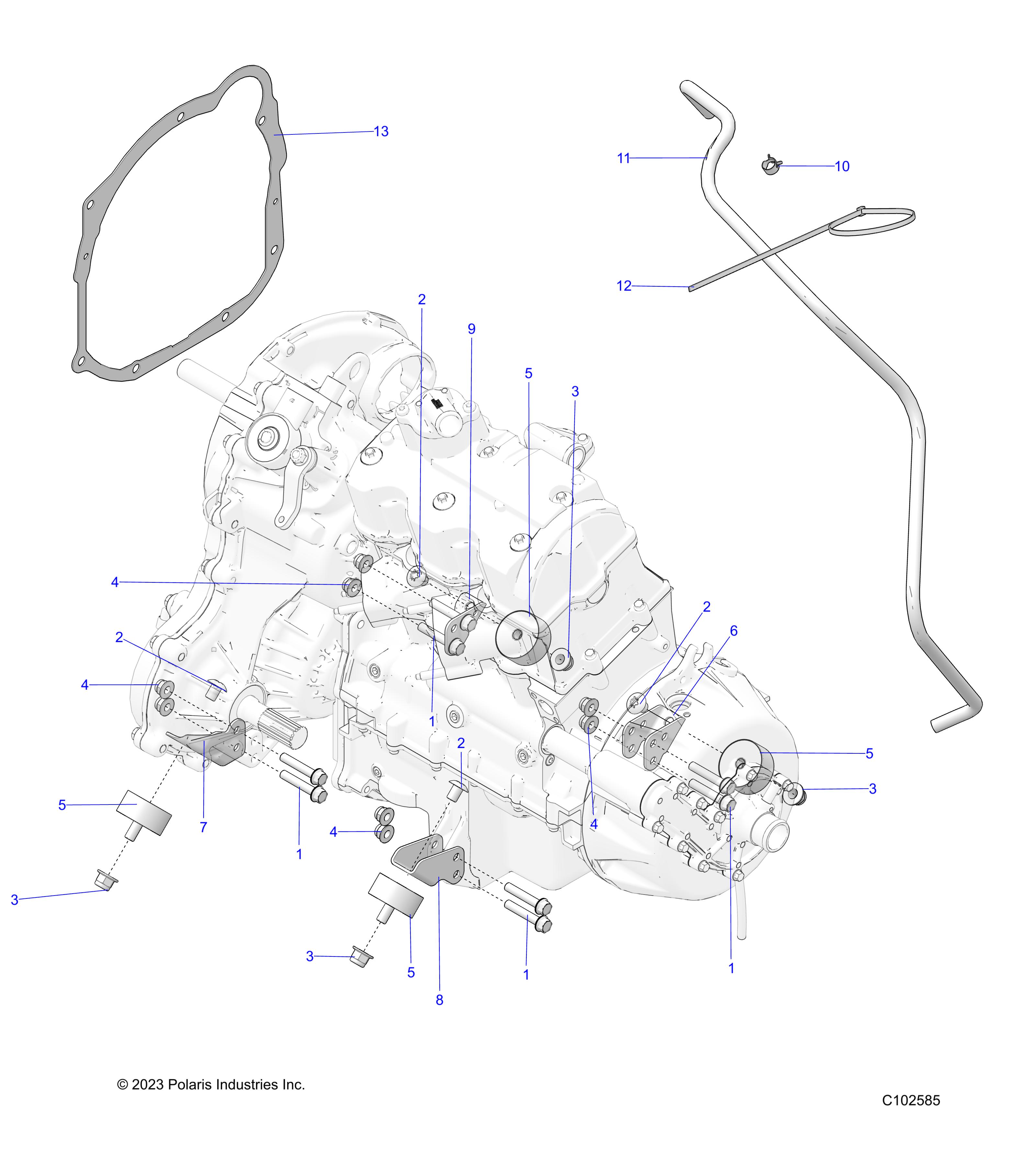 ENGINE, TRANSMISSION MOUNTING & LONG BLOCK - A25SLE95FN/CN (C102585)