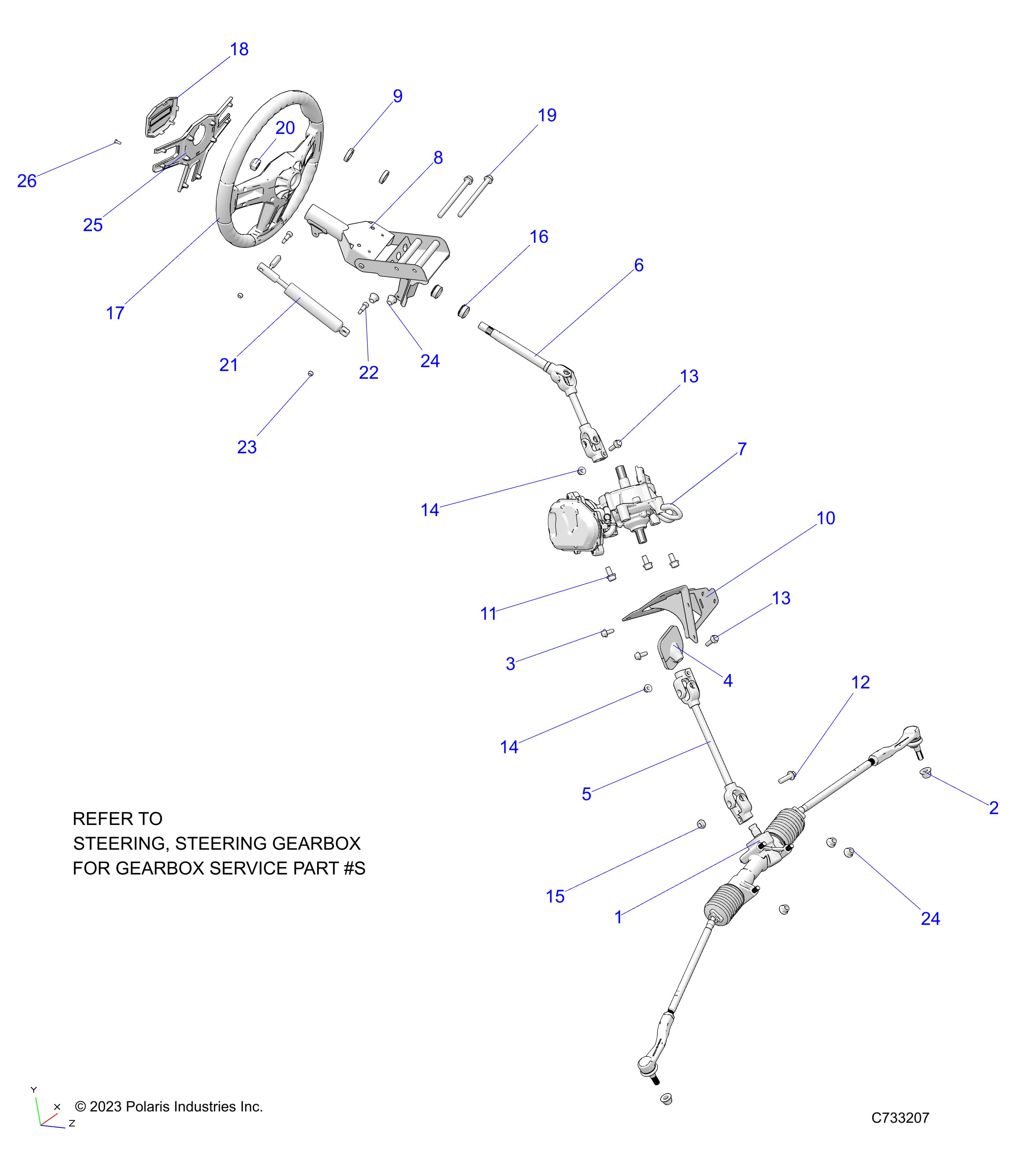 STEERING, STEERING ASM - R25RRU99A9/AL/AP/AS/B9/BL/BP/BS (C733207