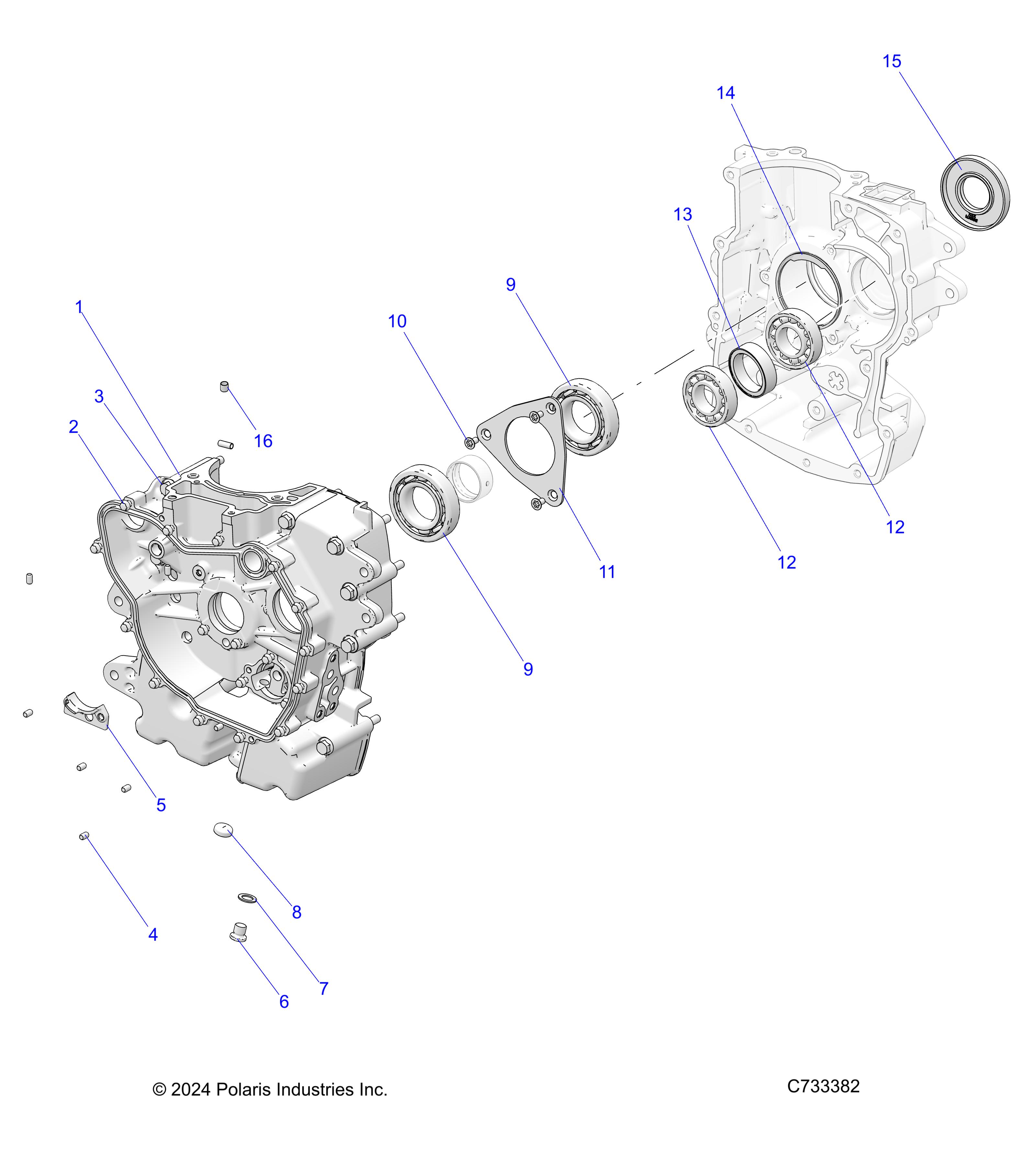 ENGINE, CRANKCASE - R25MAU57Z5/B5/Z6/B6 (C733382)