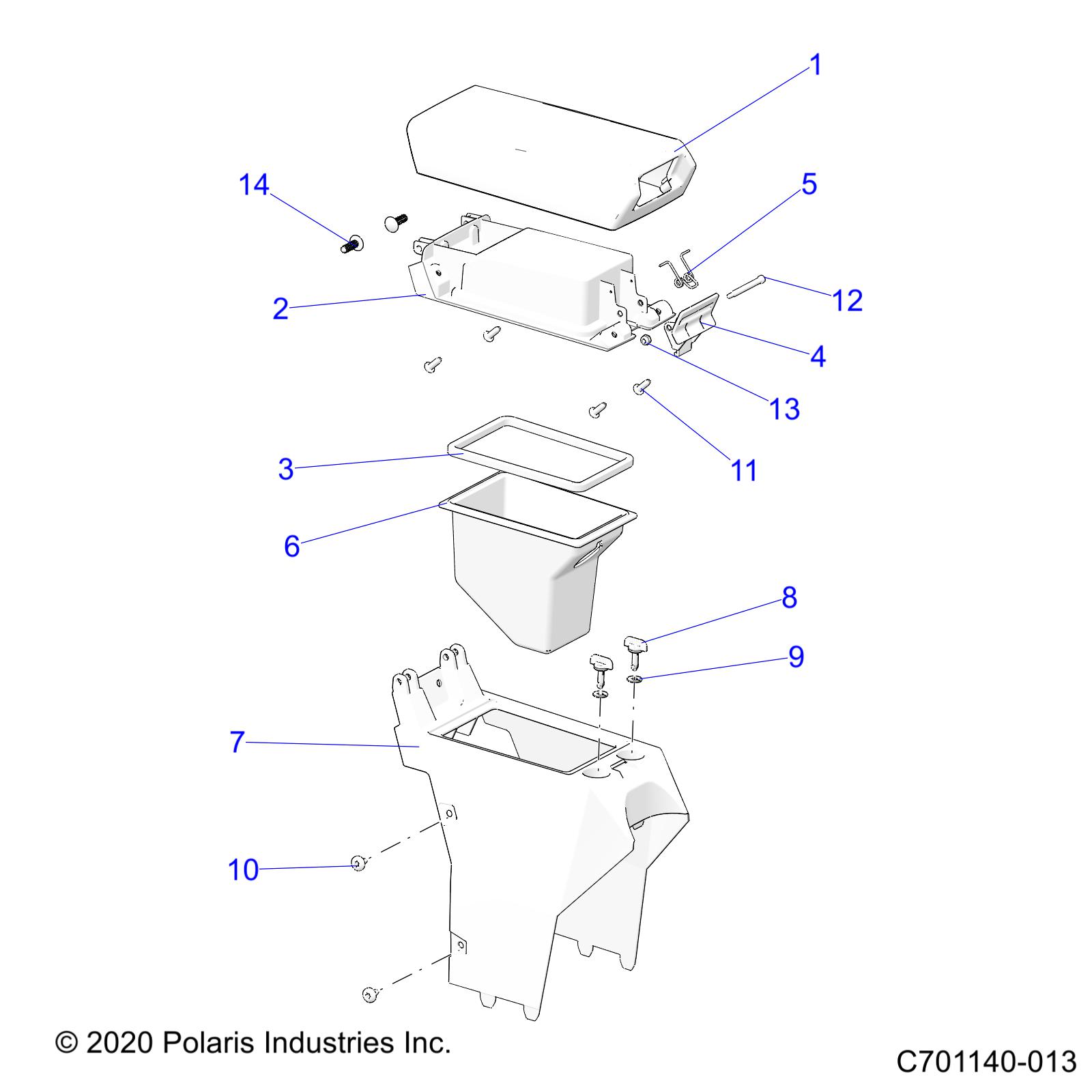 BODY, CENTER CONSOLE,STORAGE- Z23RGL2KAJ/BJ/KAK/BK (C701140-013)