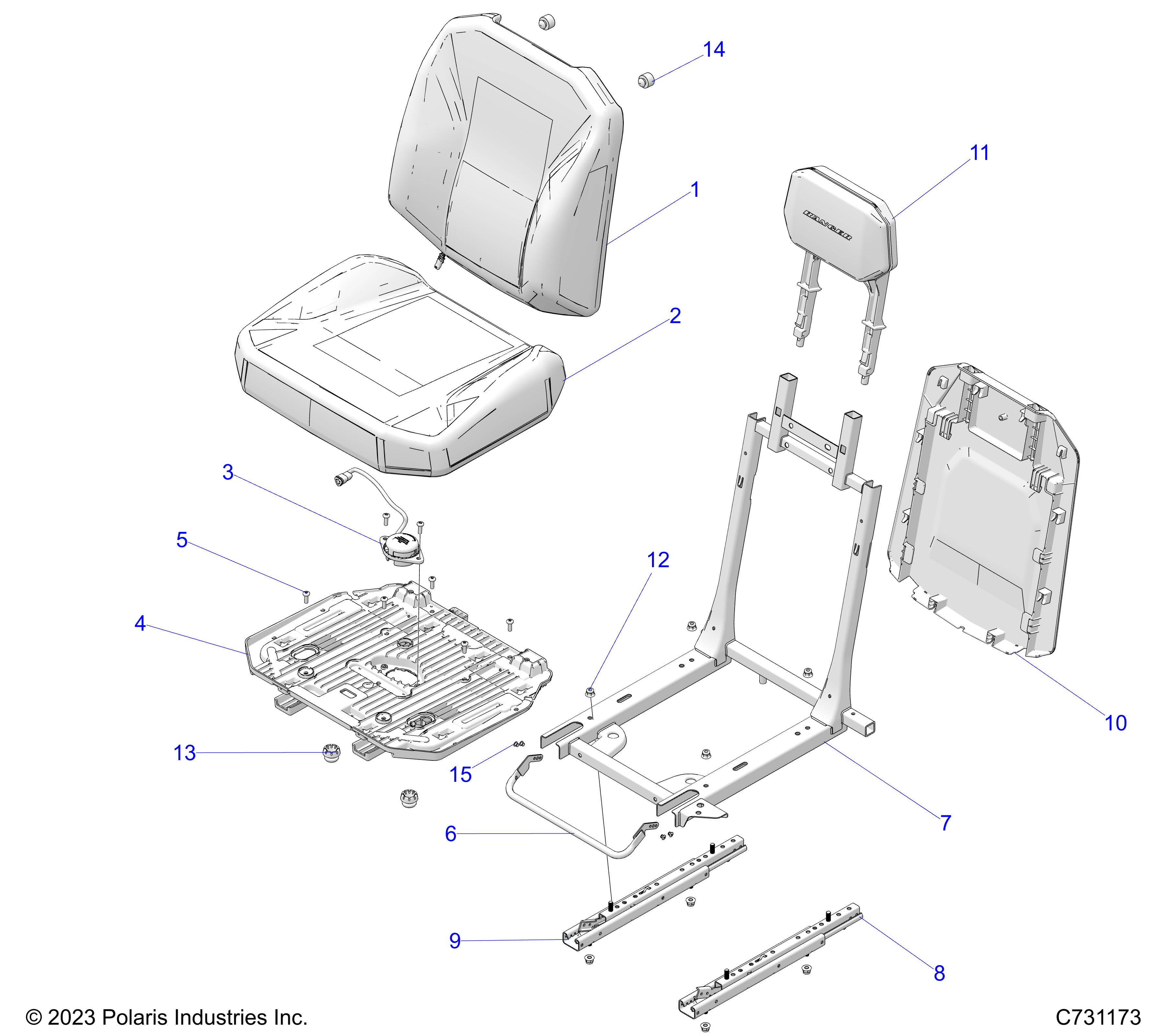 BODY, SEAT ASM., DRIVER - R24XAW1RAH/BH/AS/BS/A9/B9 (C731173)