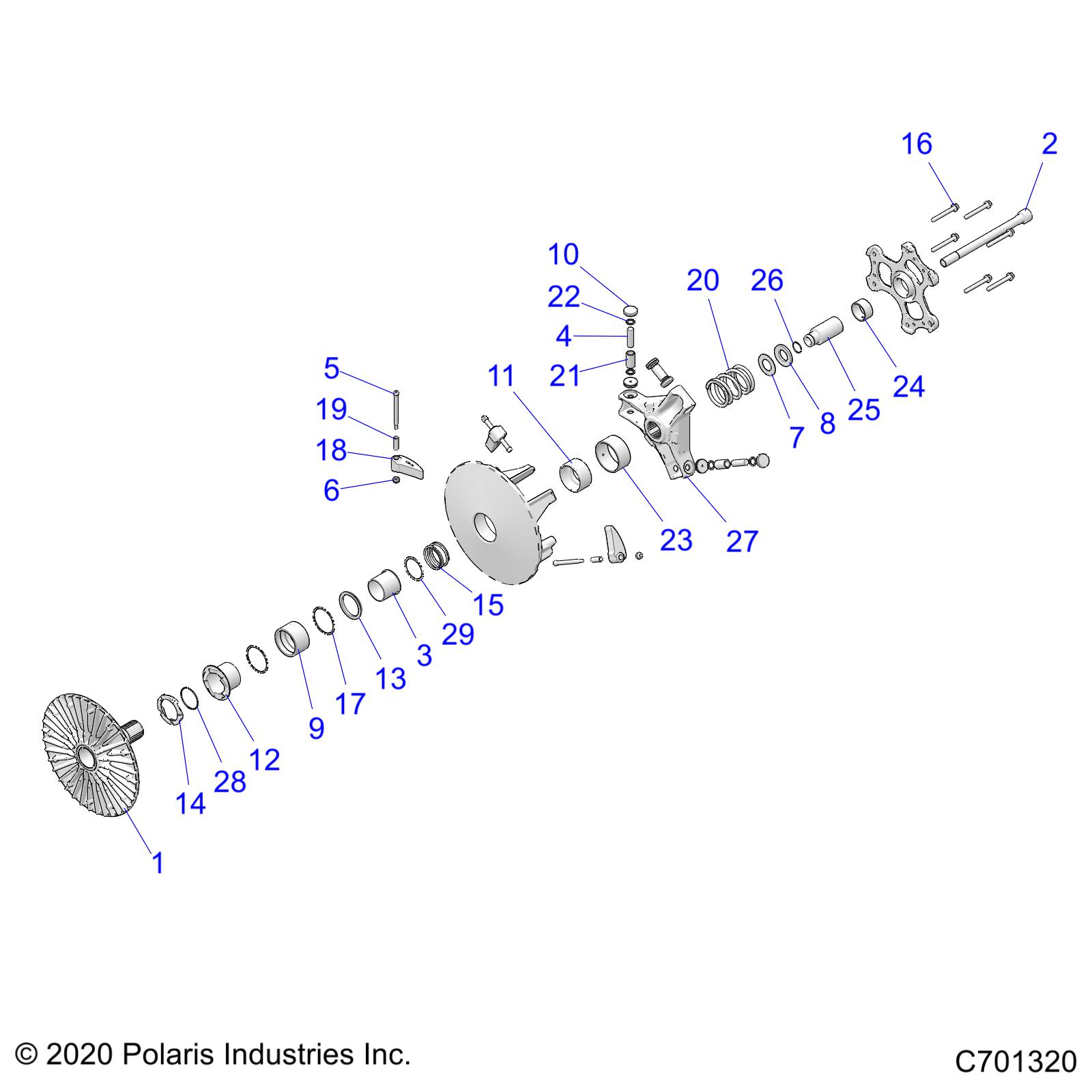 DRIVE TRAIN, PRIMARY CLUTCH - R21RSV99AC/BC (C701320)