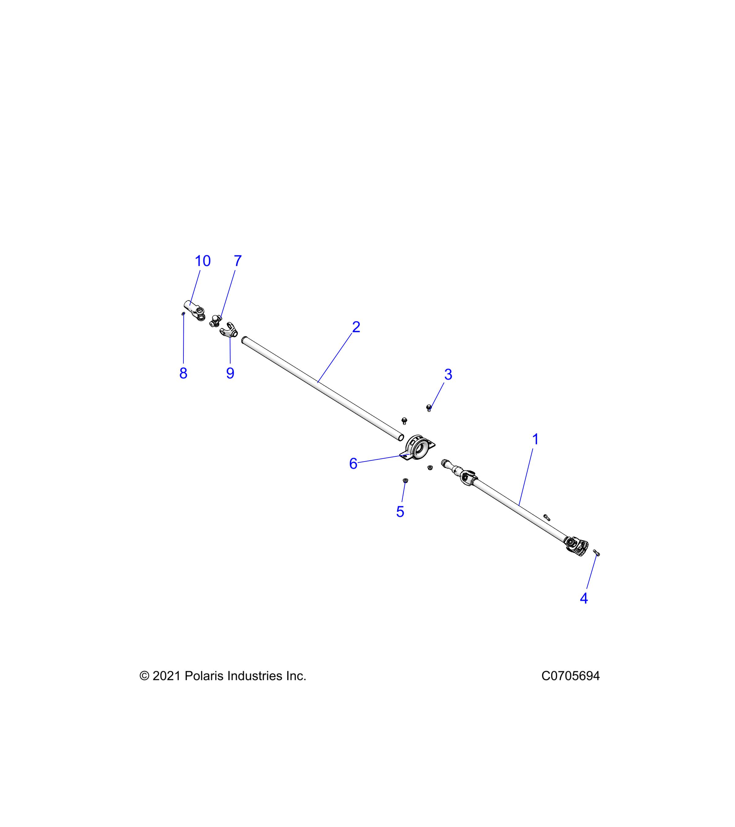 DRIVE TRAIN, FRONT and REAR PROP SHAFT - D24M4A57B4/G57B4/U57B4/W57B4 (C0705694)