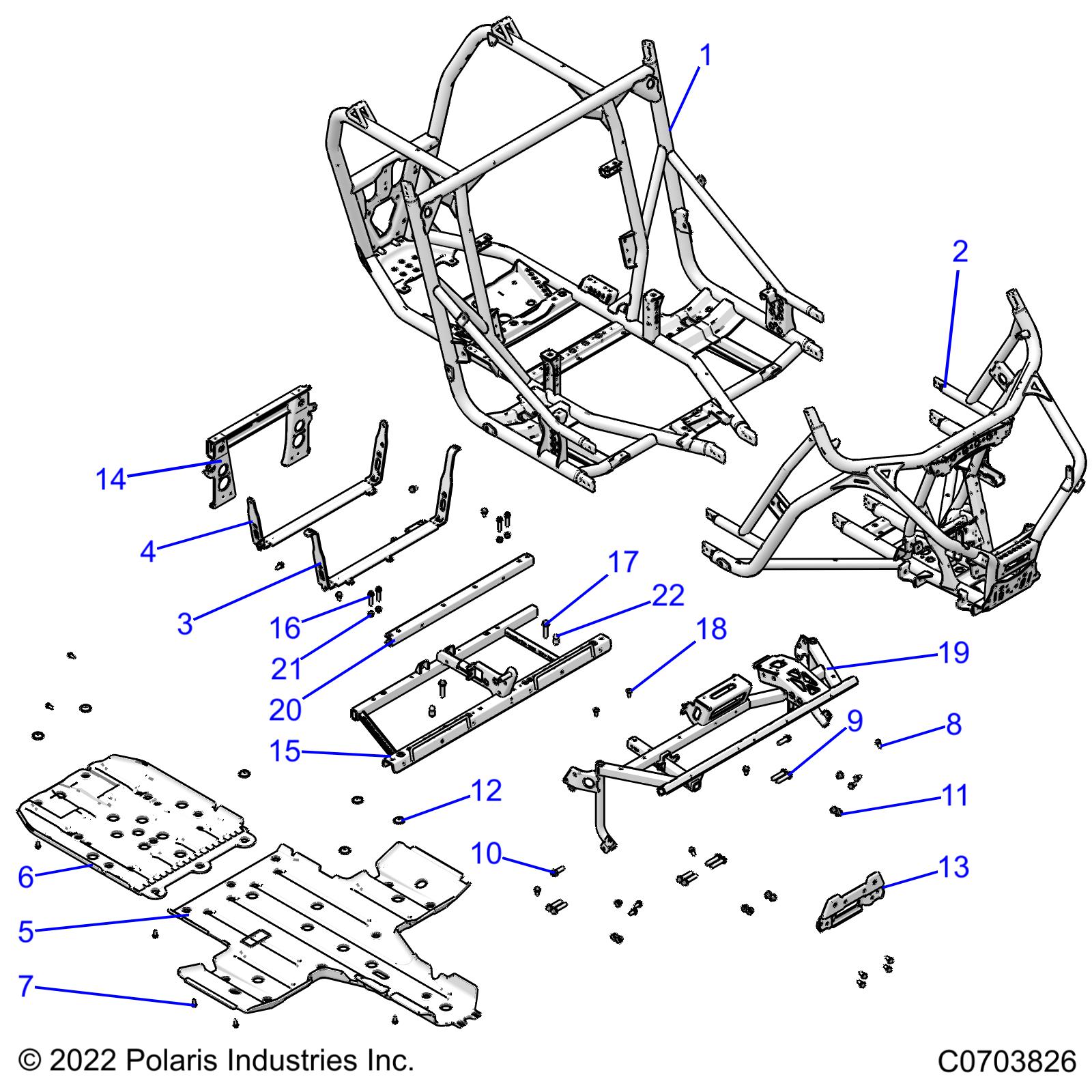 CHASSIS, MAIN FRAME AND SKID PLATES - Z23NAE99FR/SCR/FR (C0703826)