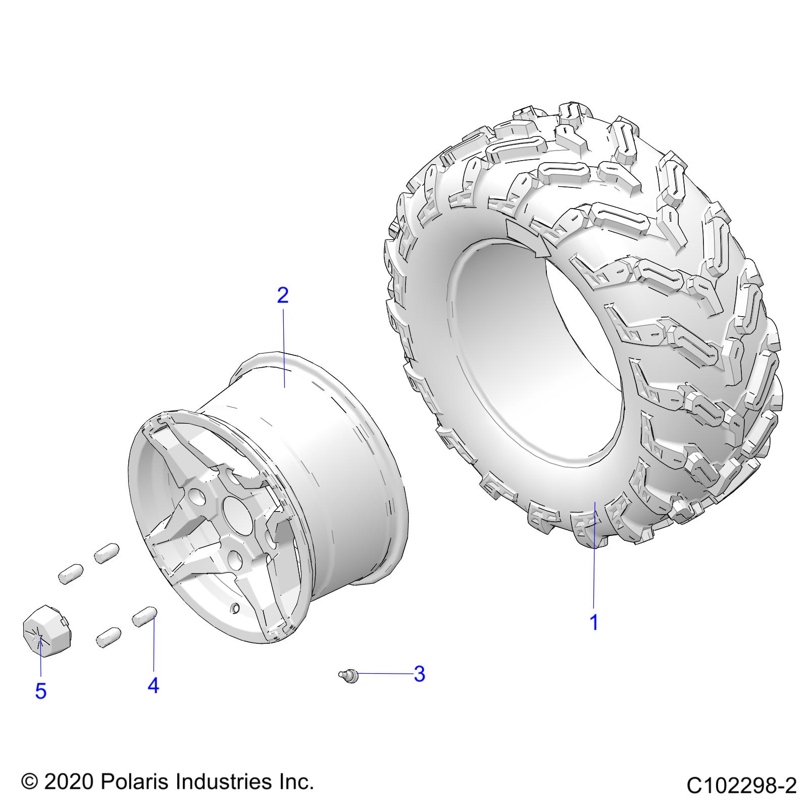 WHEELS, REAR TIRE - A22SHD57A9 (C102298-2)