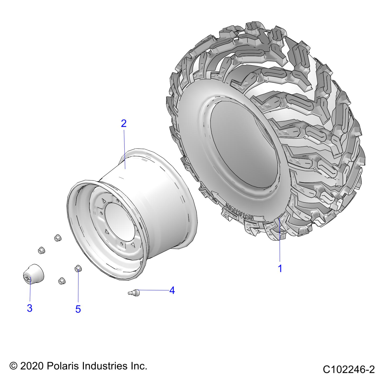 WHEELS, REAR TIRE - A22S6E57F1 (C102246-2)