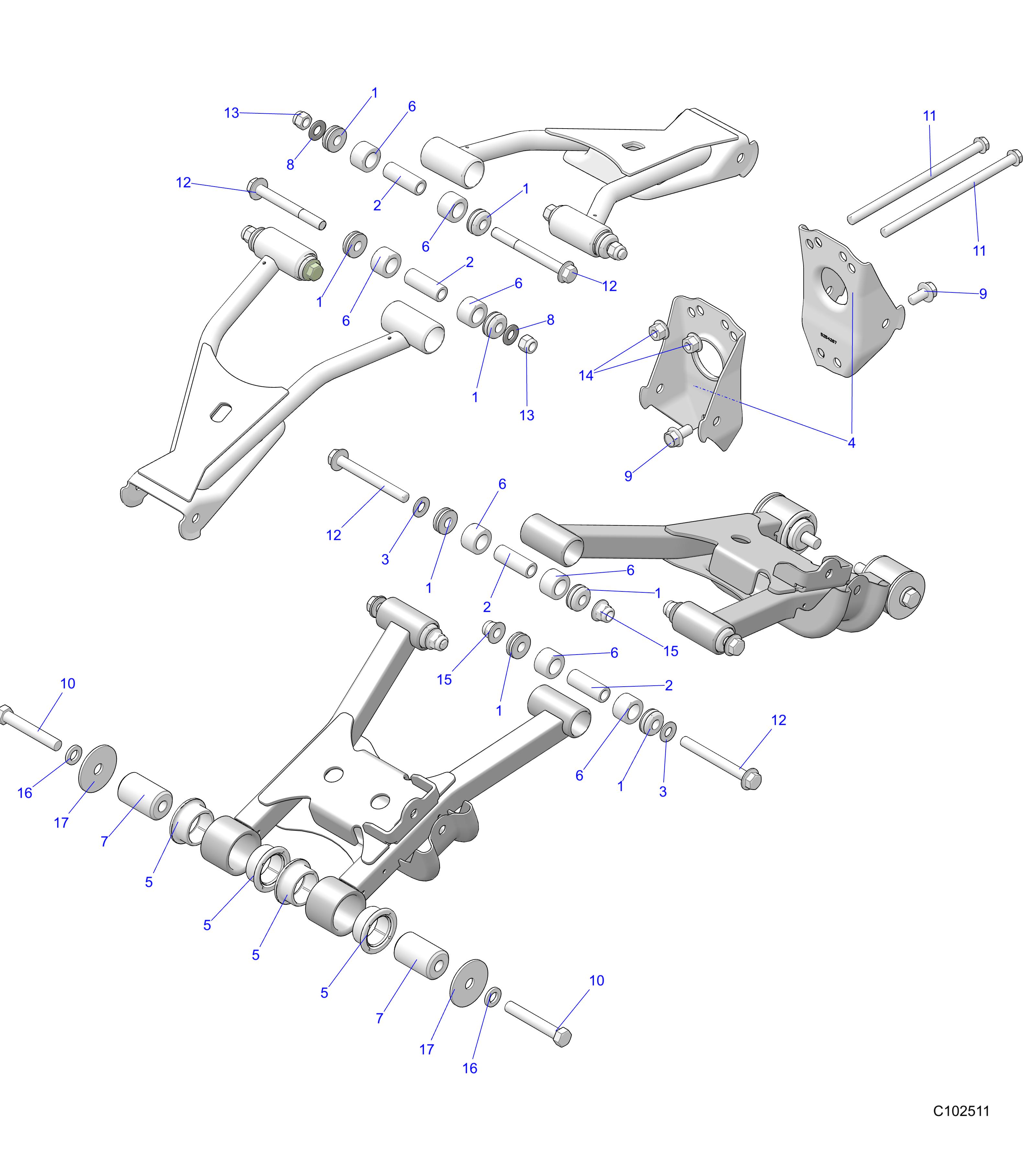 SUSPENSION, REAR CONTROL ARM, MOUNTING - A25SDE57C2/G2 (C102511)