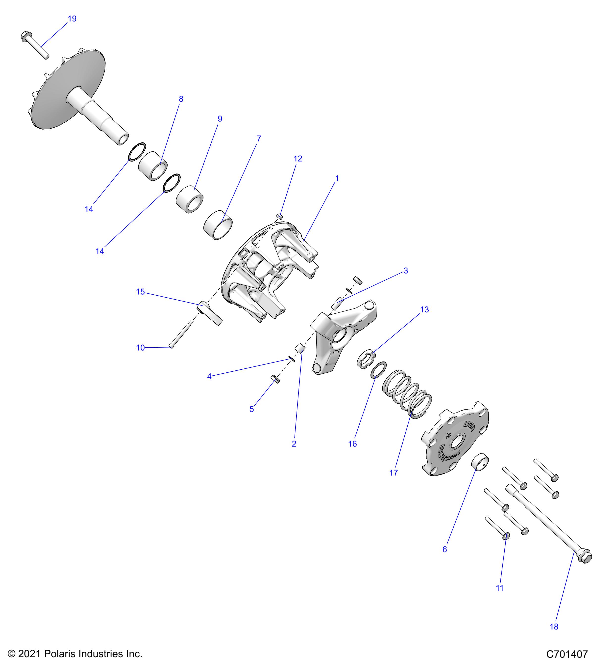 DRIVE TRAIN, PRIMARY CLUTCH - Z23N4K99A/99B (C1323317-01)