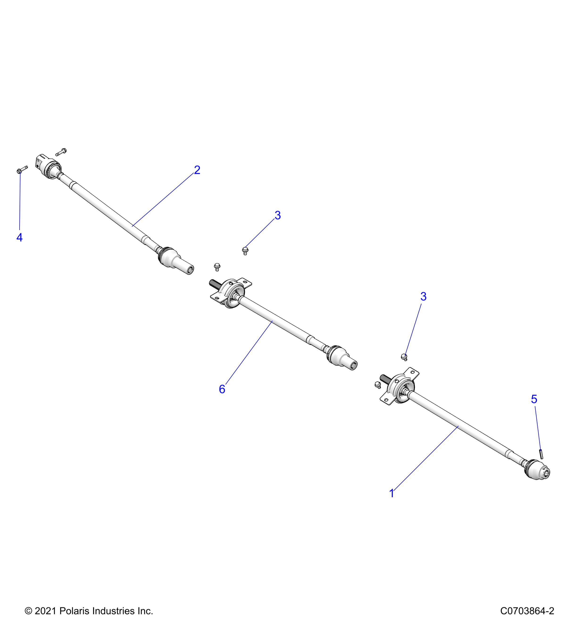 DRIVE TRAIN, FRONT, MID, REAR PROP SHAFT - D23P4EP99A4/B4/F99A4/V99A4/B4/Y99A4 (C0703864-2)