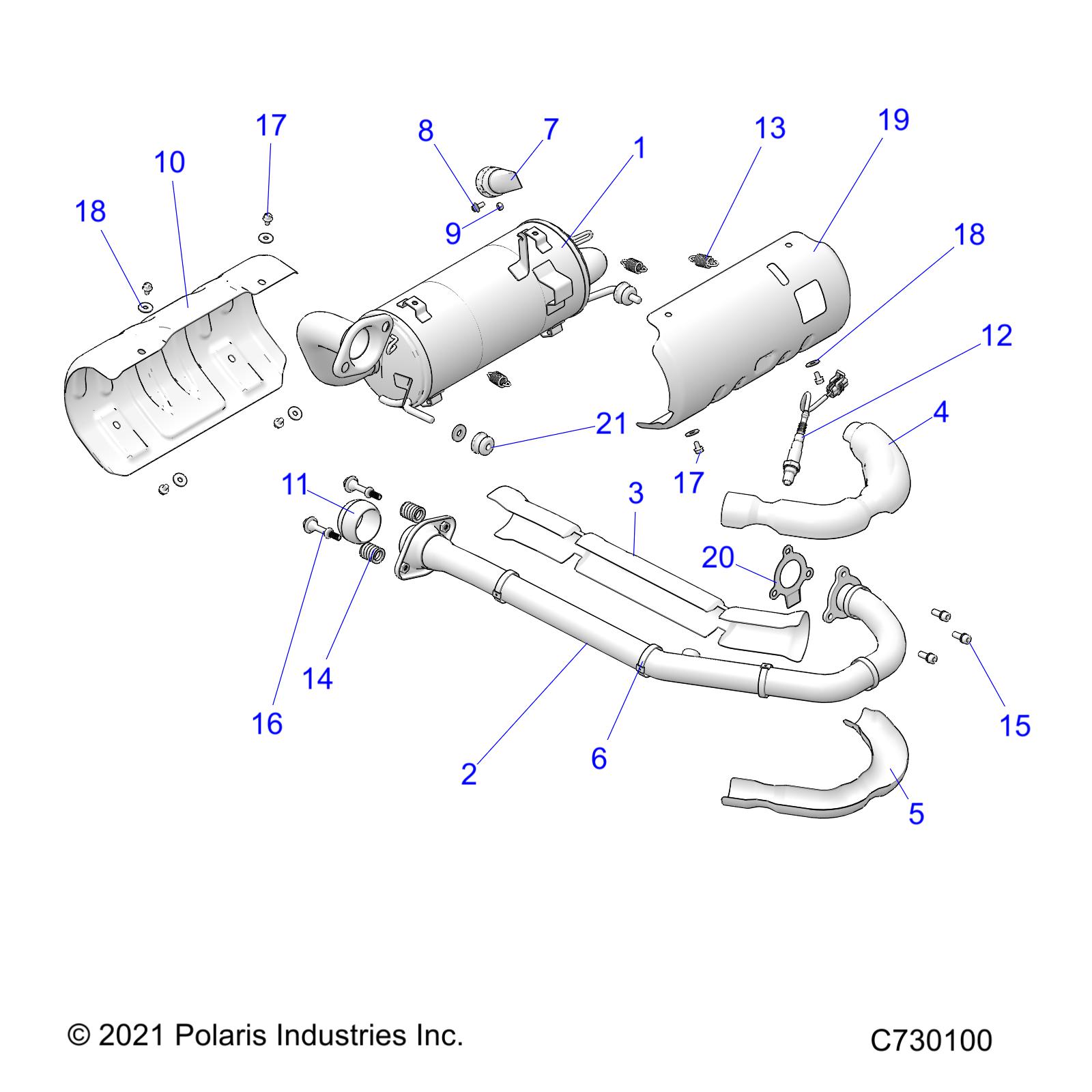 ENGINE, EXHAUST SYSTEM - R22MAU57B5 (C730100)